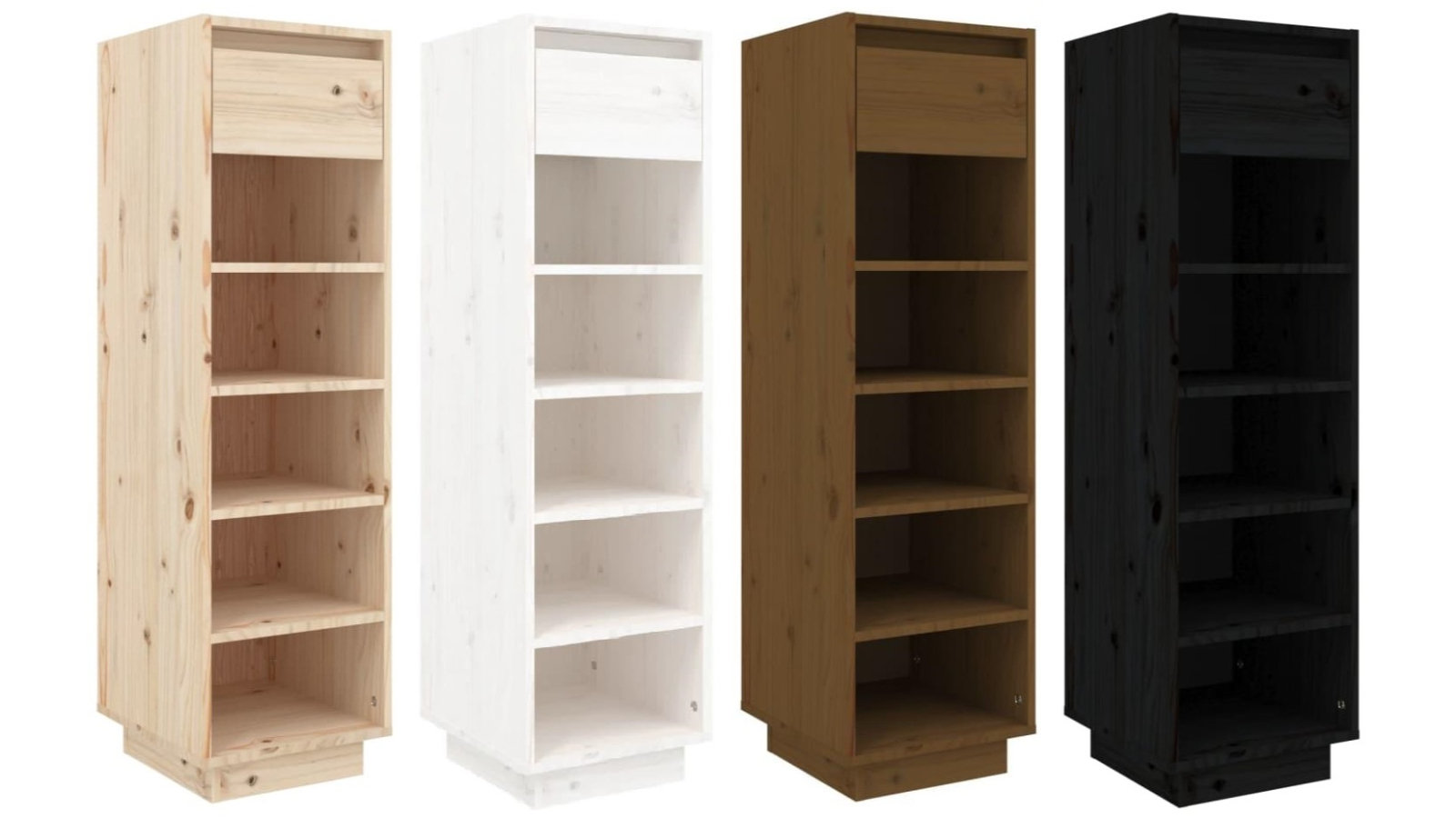 vidaXL 34 x 30 x 105cm Solid Pinewood Shoe Cabinet