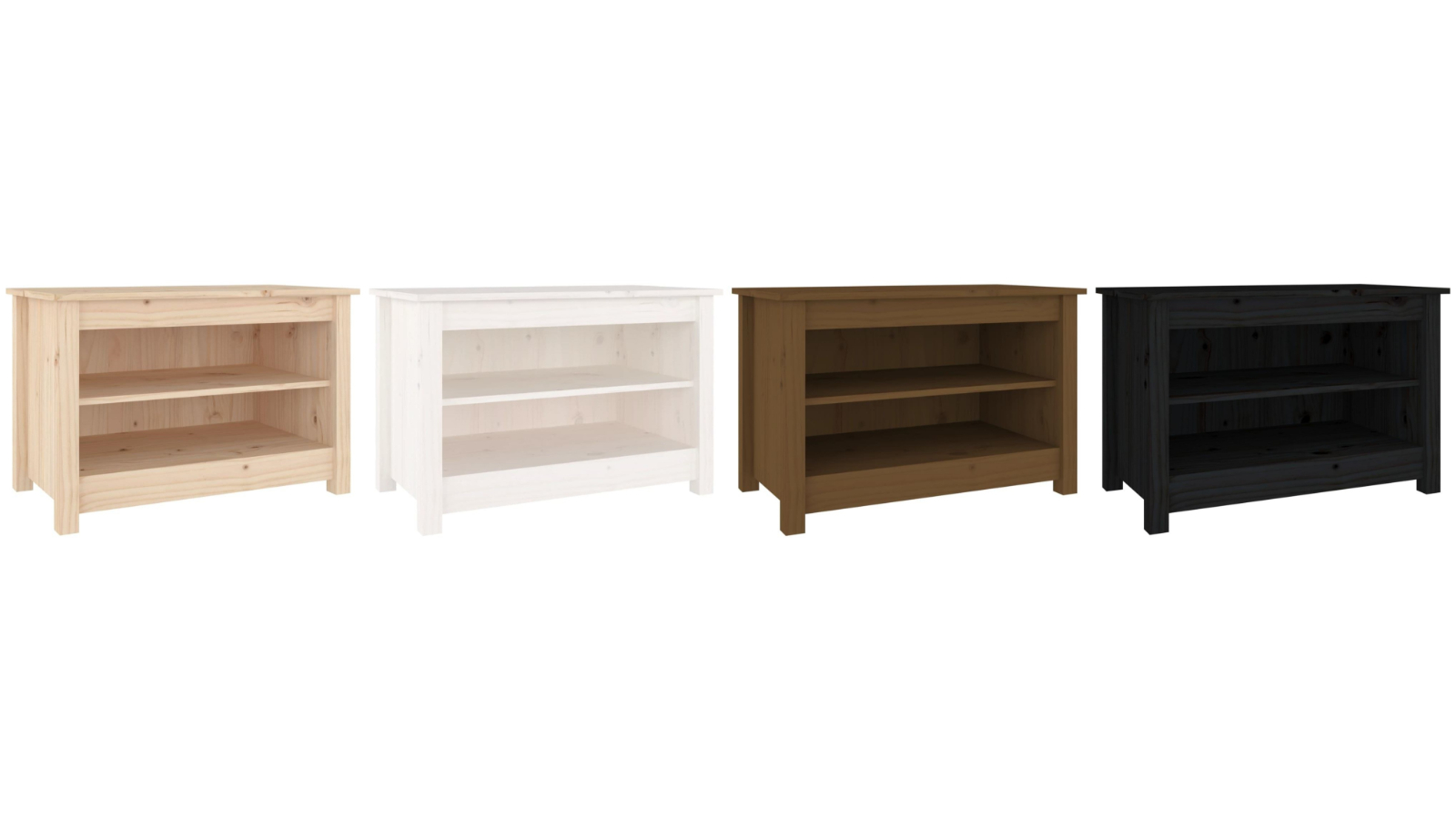 vidaXL 70 x 38 x 45.5cm Solid Pinewood Shoe Bench