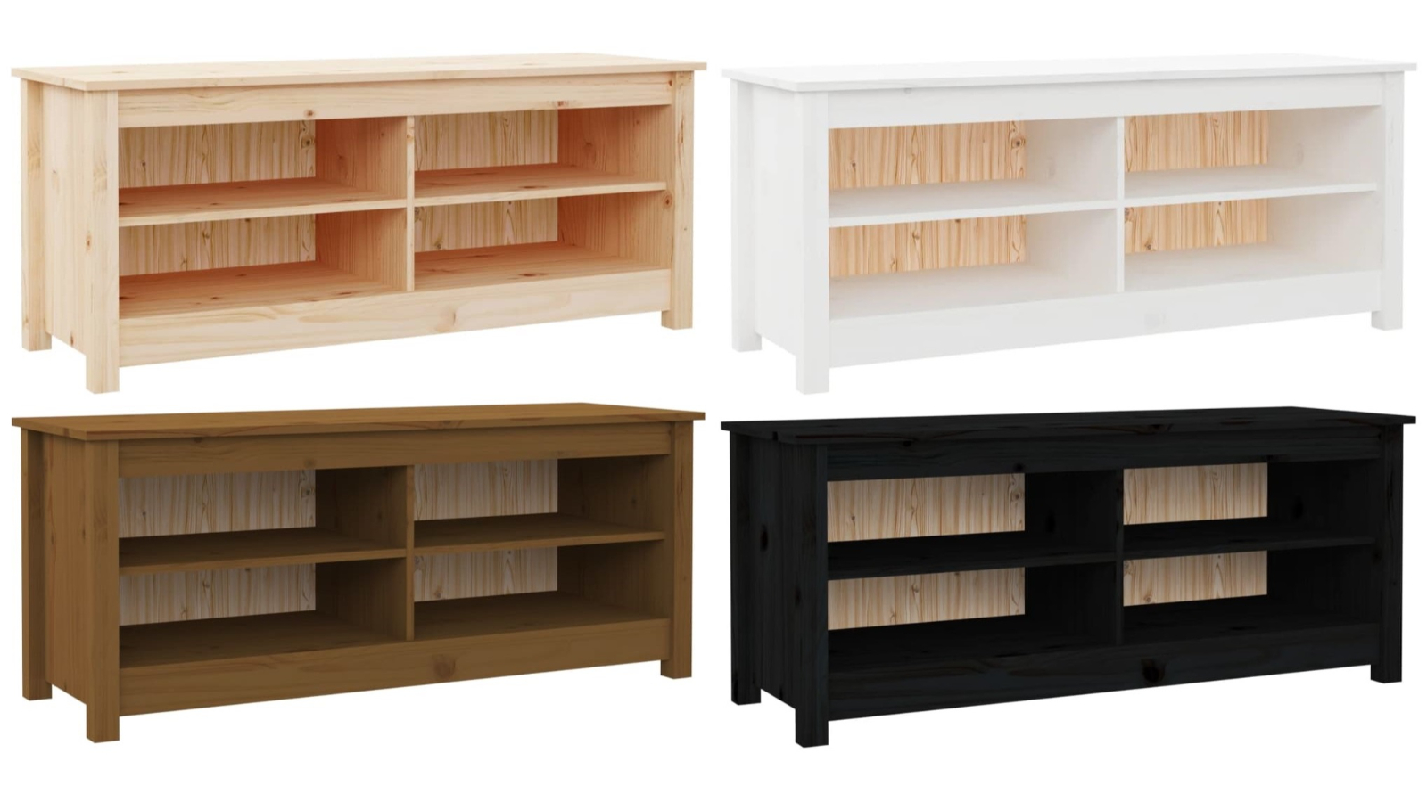 vidaXL 110 x 38 x 45.5cm Solid Pinewood Shoe Bench