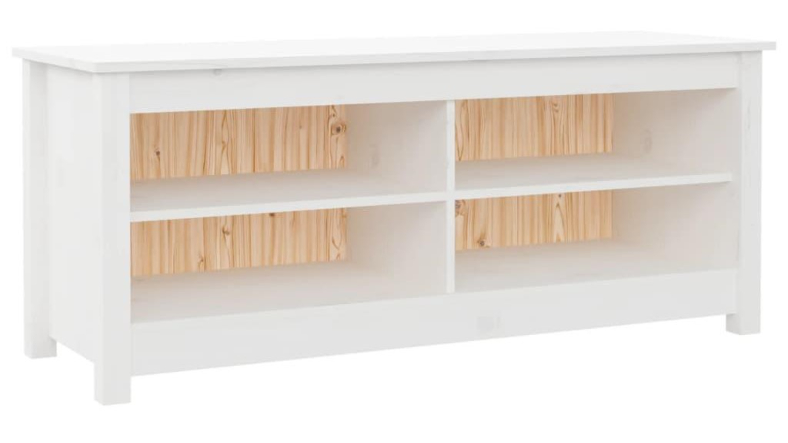 vidaXL 110 x 38 x 45.5cm Solid Pinewood Shoe Bench - White
