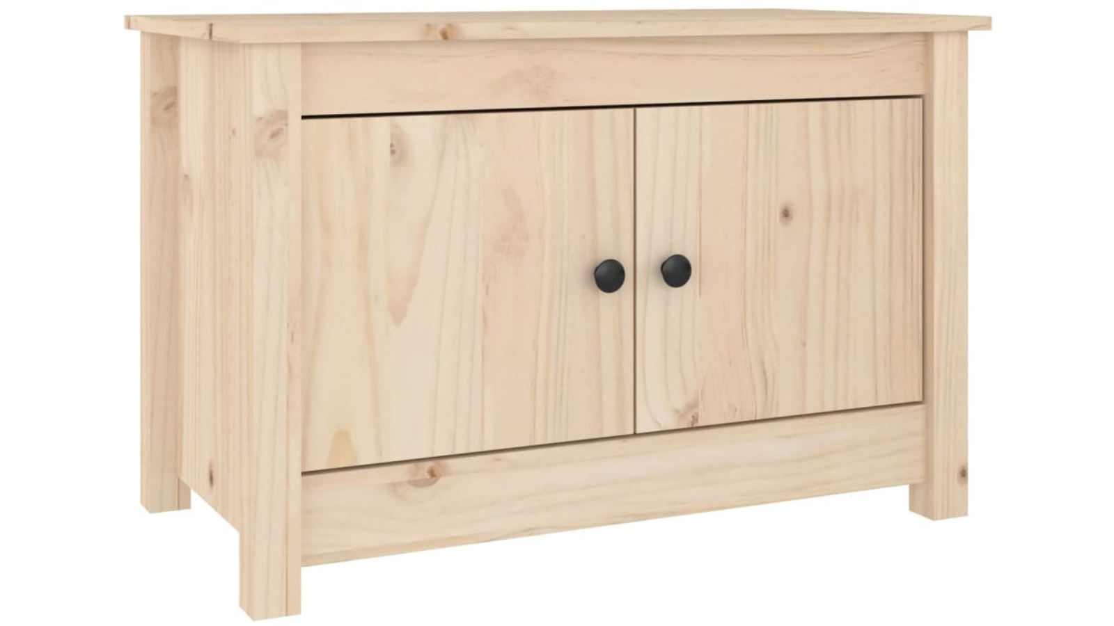 vidaXL 70 x 38 x 45.5cm Solid Pinewood Shoe Cabinet - Natural