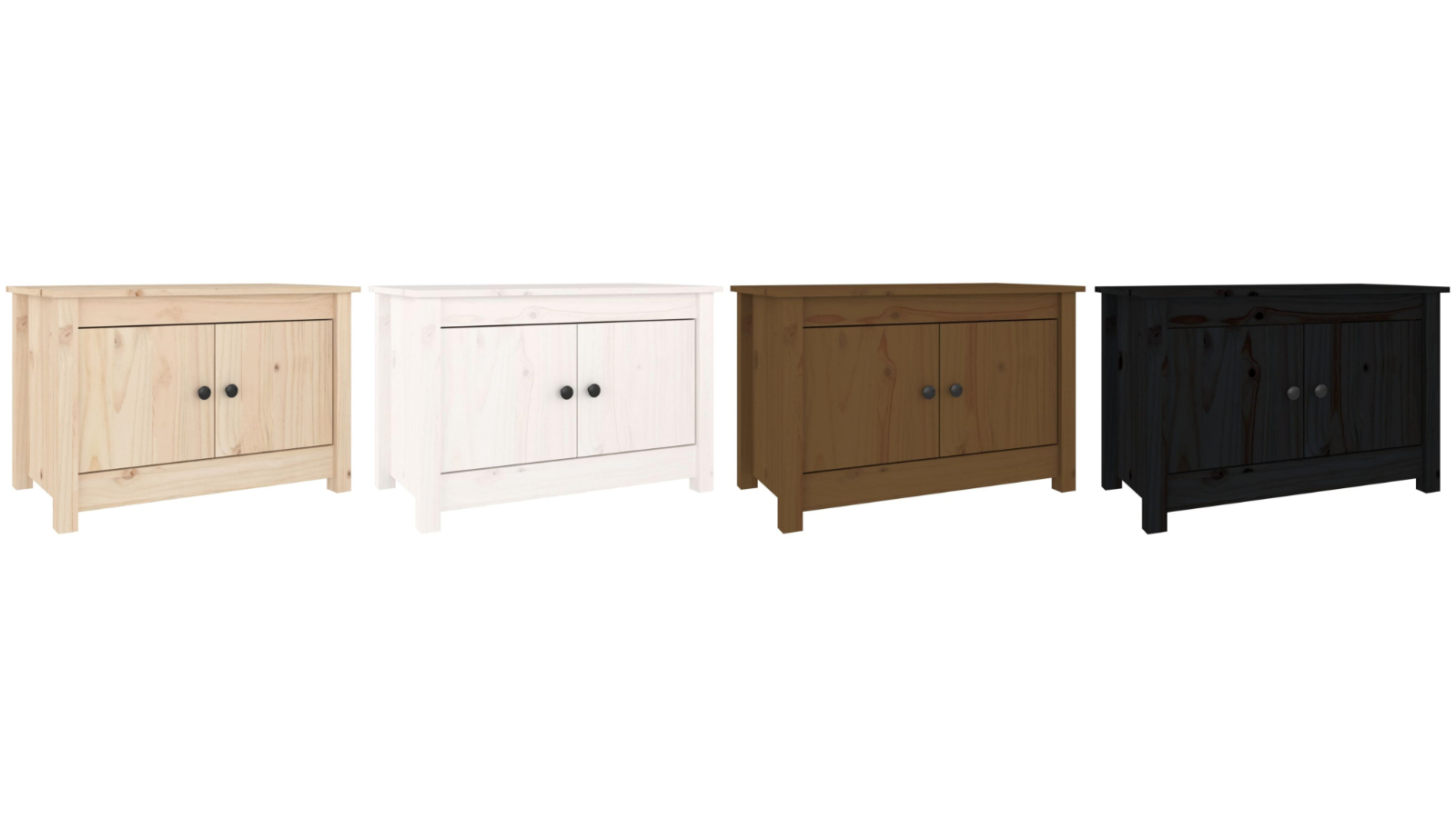 vidaXL 70 x 38 x 45.5cm Solid Pinewood Shoe Cabinet