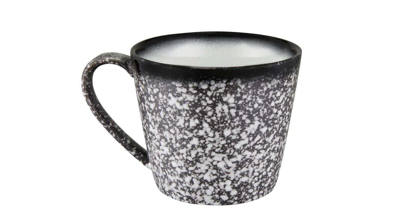 Maxwell and Williams 420ml Caviar Porcelain Granite Conical Mug - Black/White