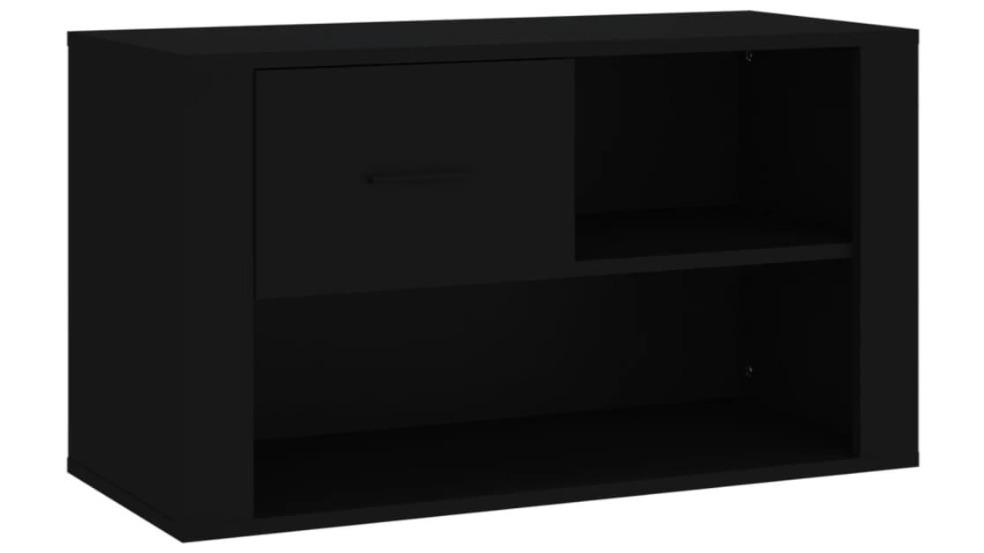 vidaXL 80 x 35 x 45cm Engineered Wood Shoe Cabinet - Black