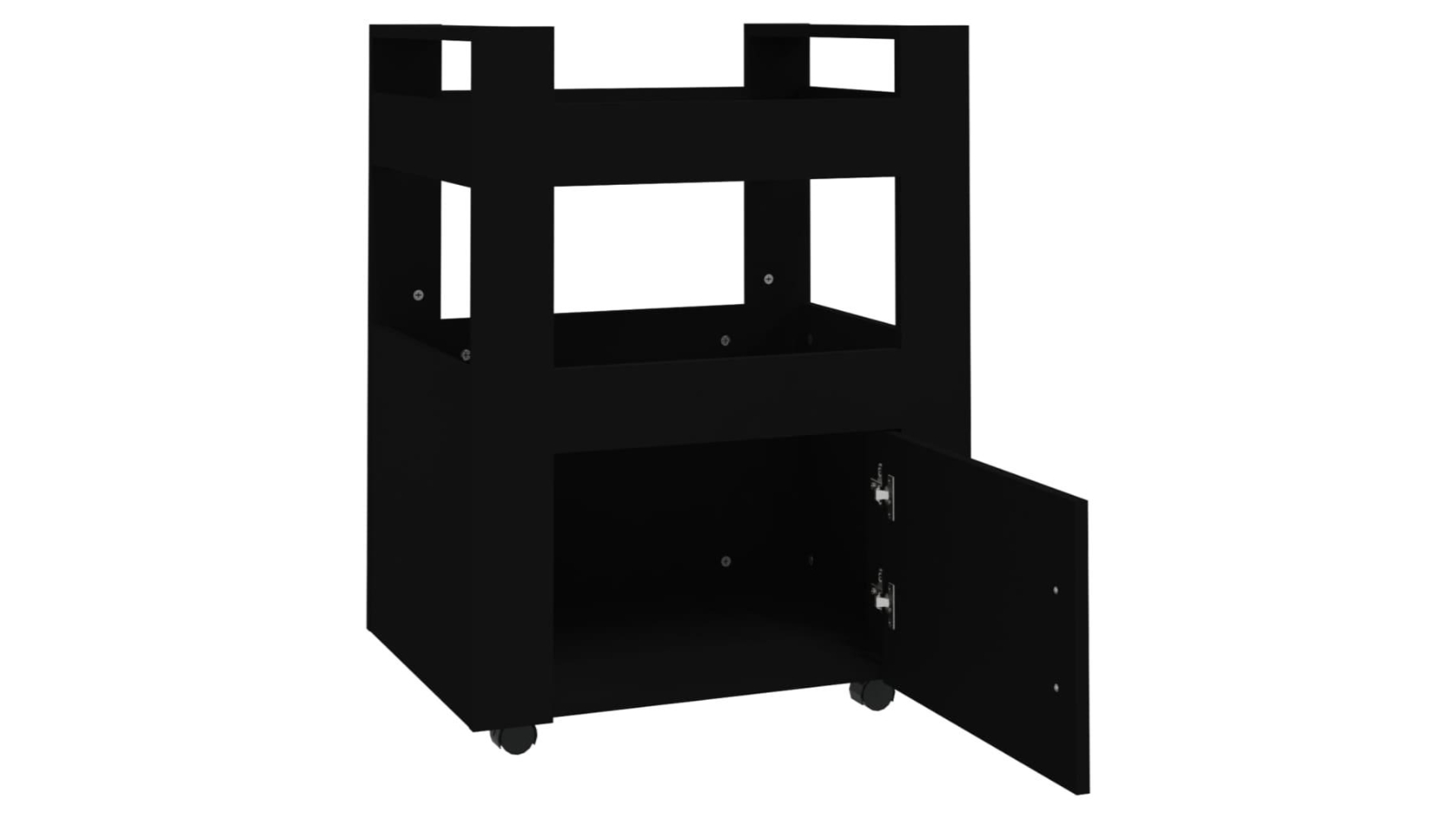 vidaXL Kitchen Trolley with Door Black Harvey Norman