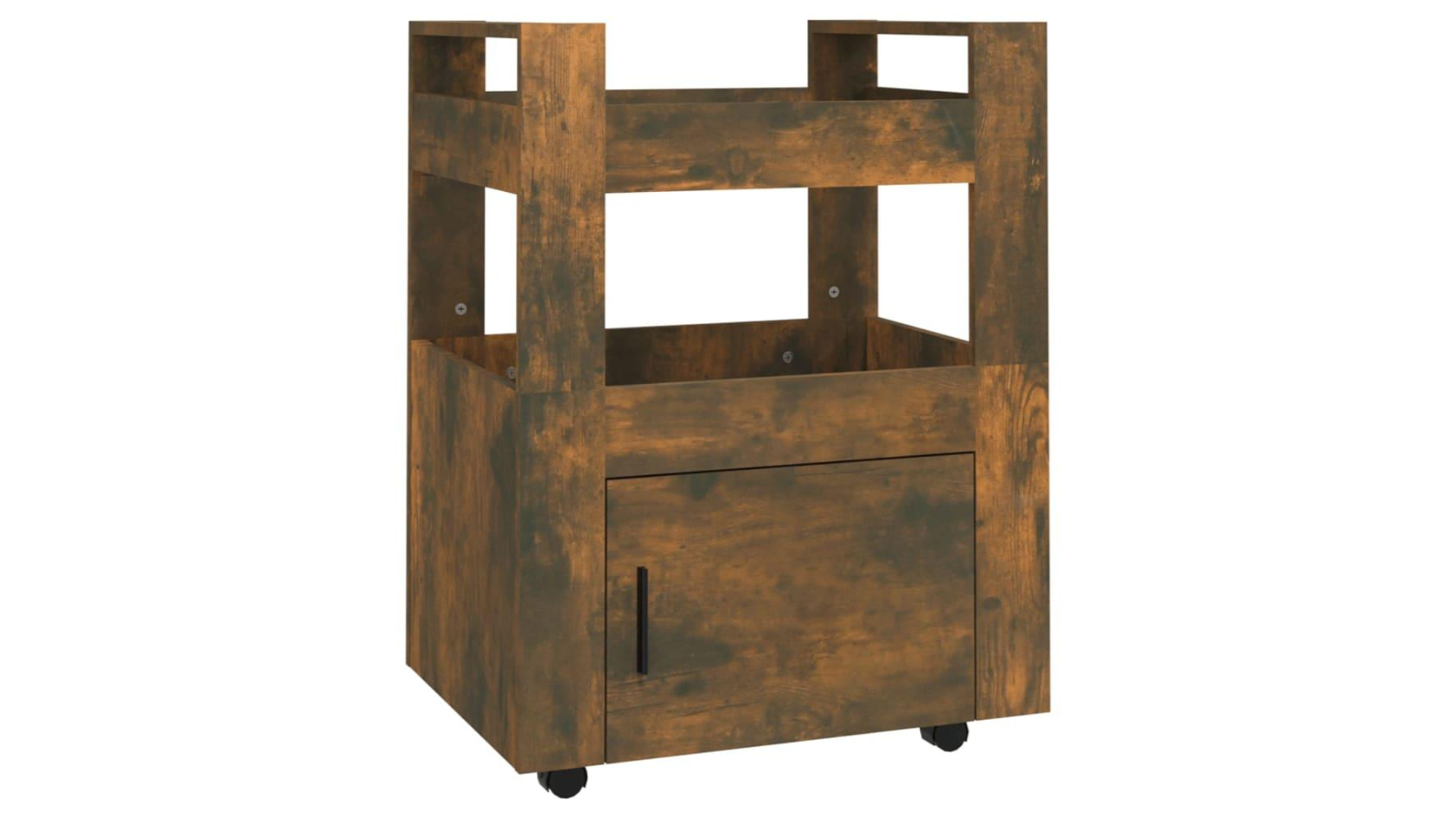 vidaXL Kitchen Trolley with Door Smoked Oak Harvey Norman