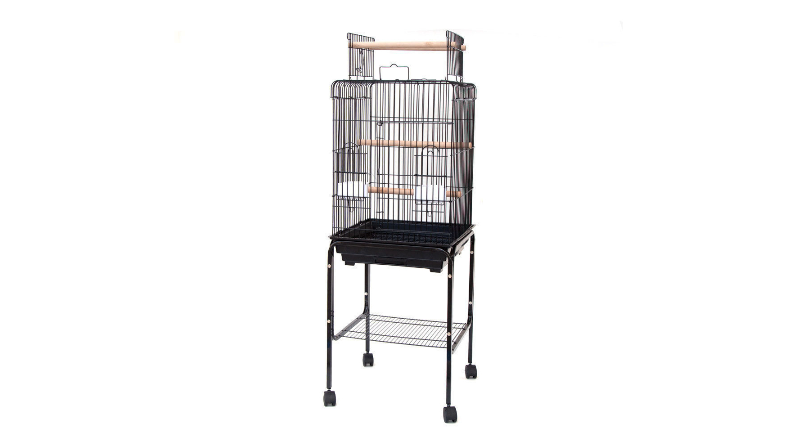 Flyline 47 x 47 x 138cm Playtop Parrot Cockatiels Cage with Stand - Black