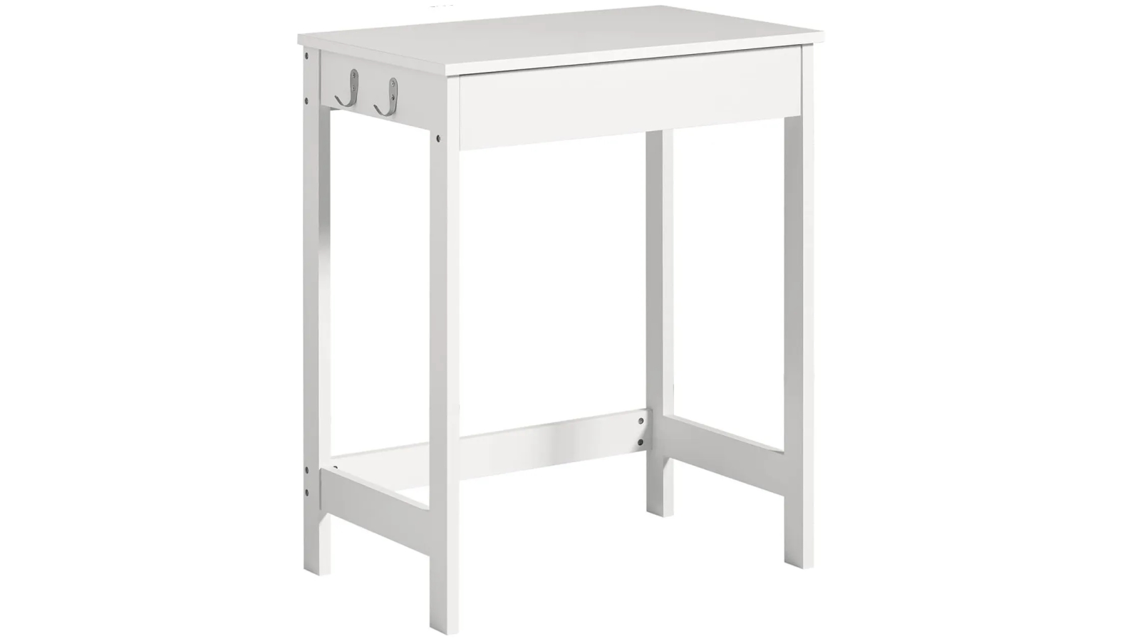 Vikus Small White Desk with Drawer Hooks