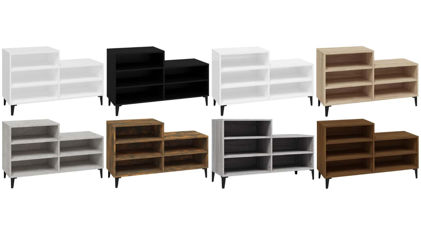 vidaXL 102 x 36 x 60cm Engineered Wood Compact Shoe Cabinet