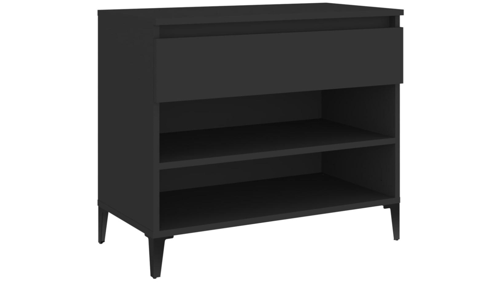 vidaXL 70 x 36 x 60cm Engineered Wood Shoe Cabinets - Black