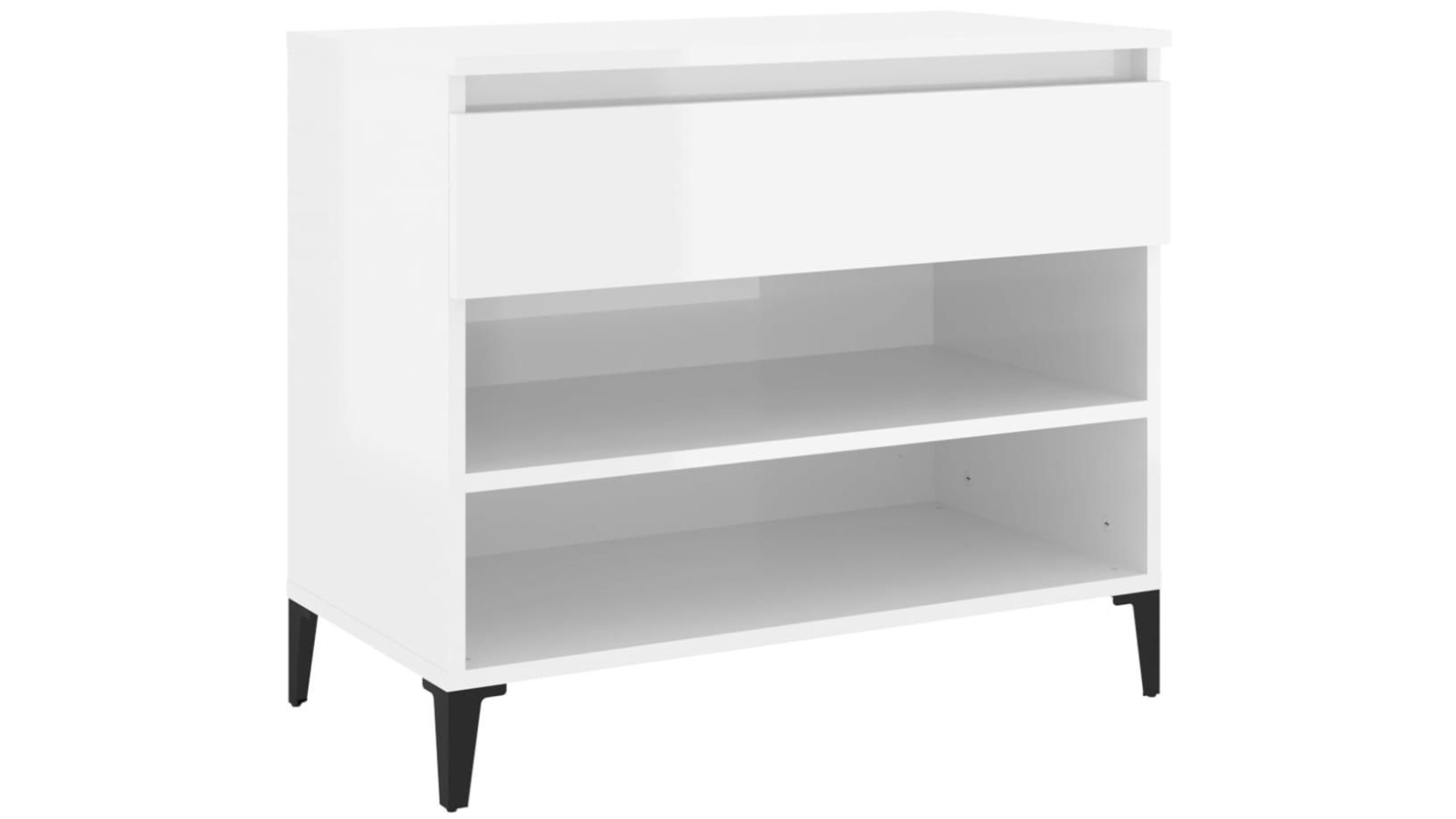 vidaXL 70 x 36 x 60cm Engineered Wood Shoe Cabinets - High Gloss White