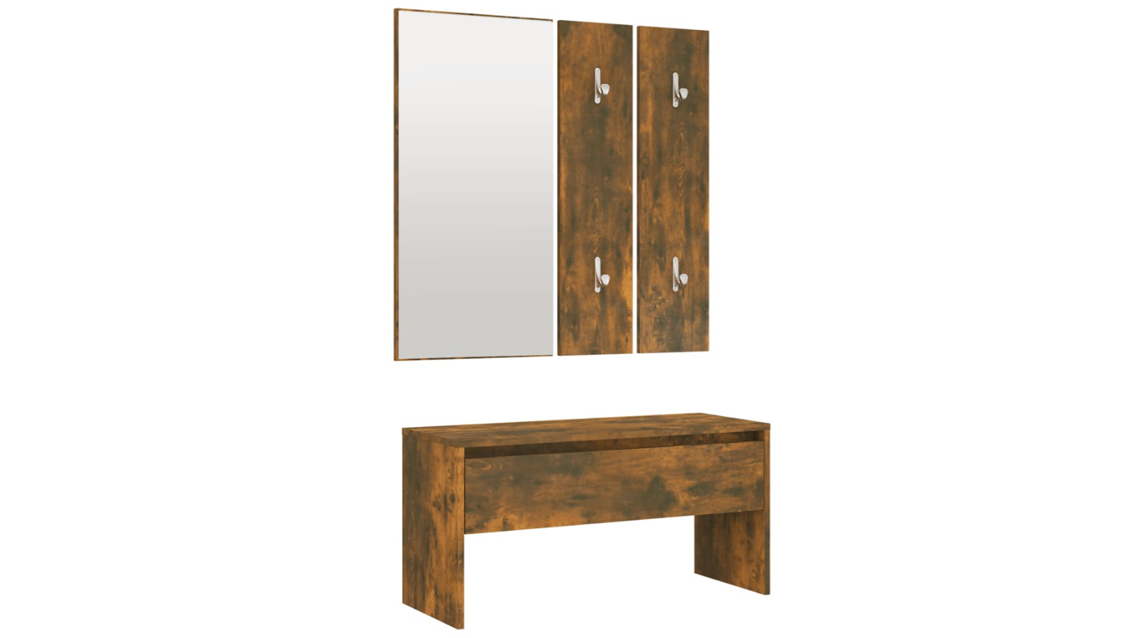 vidaXL Engineered Wood Furniture Set - Smoked Oak