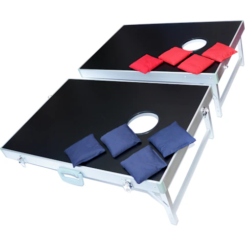 Serrano Bean Bag Toss Cornhole Game Set Aluminium Frame Portable Design