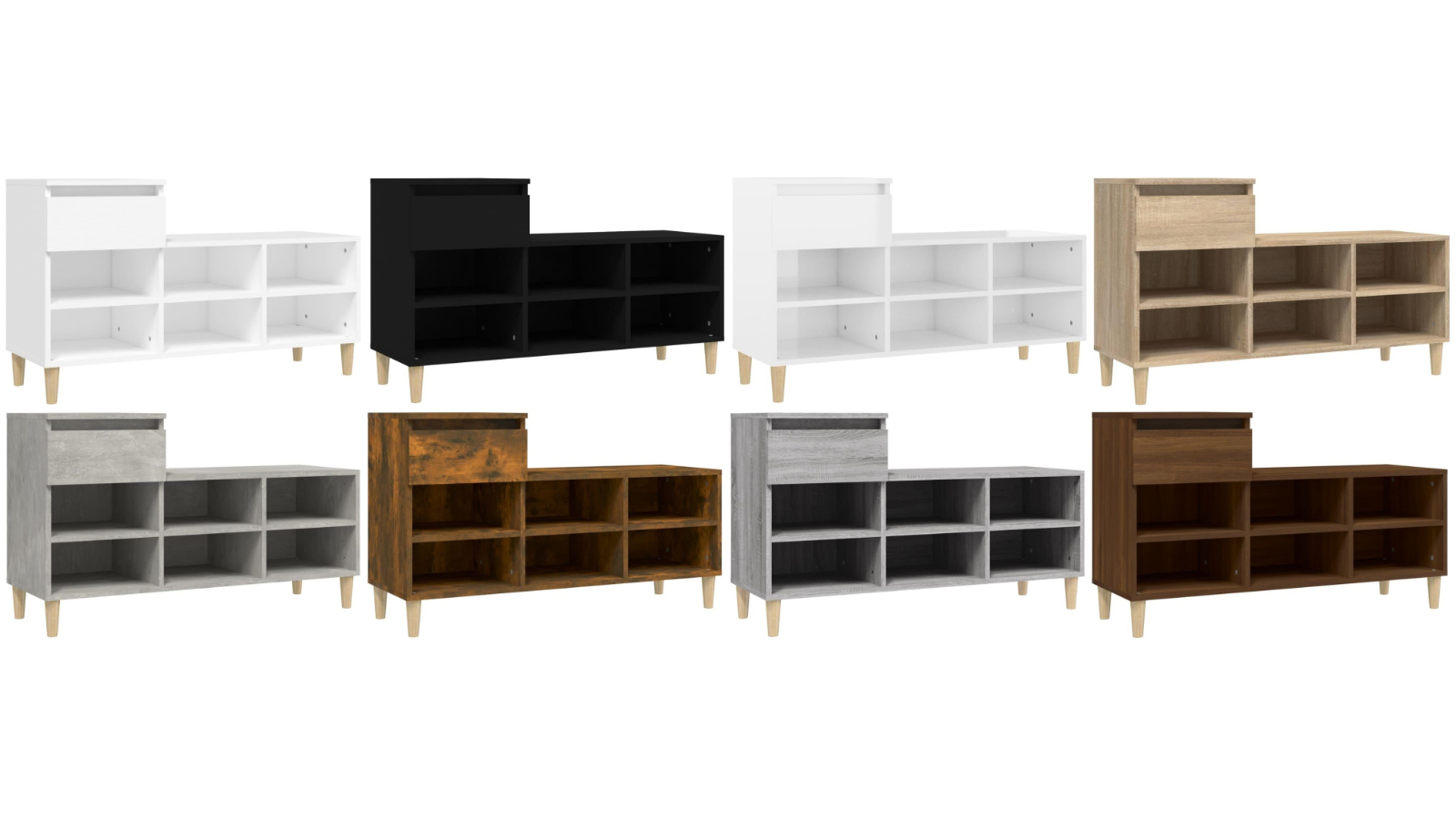 vidaXL 102 x 36 x 60cm Engineered Wood Elegant Shoe Cabinet