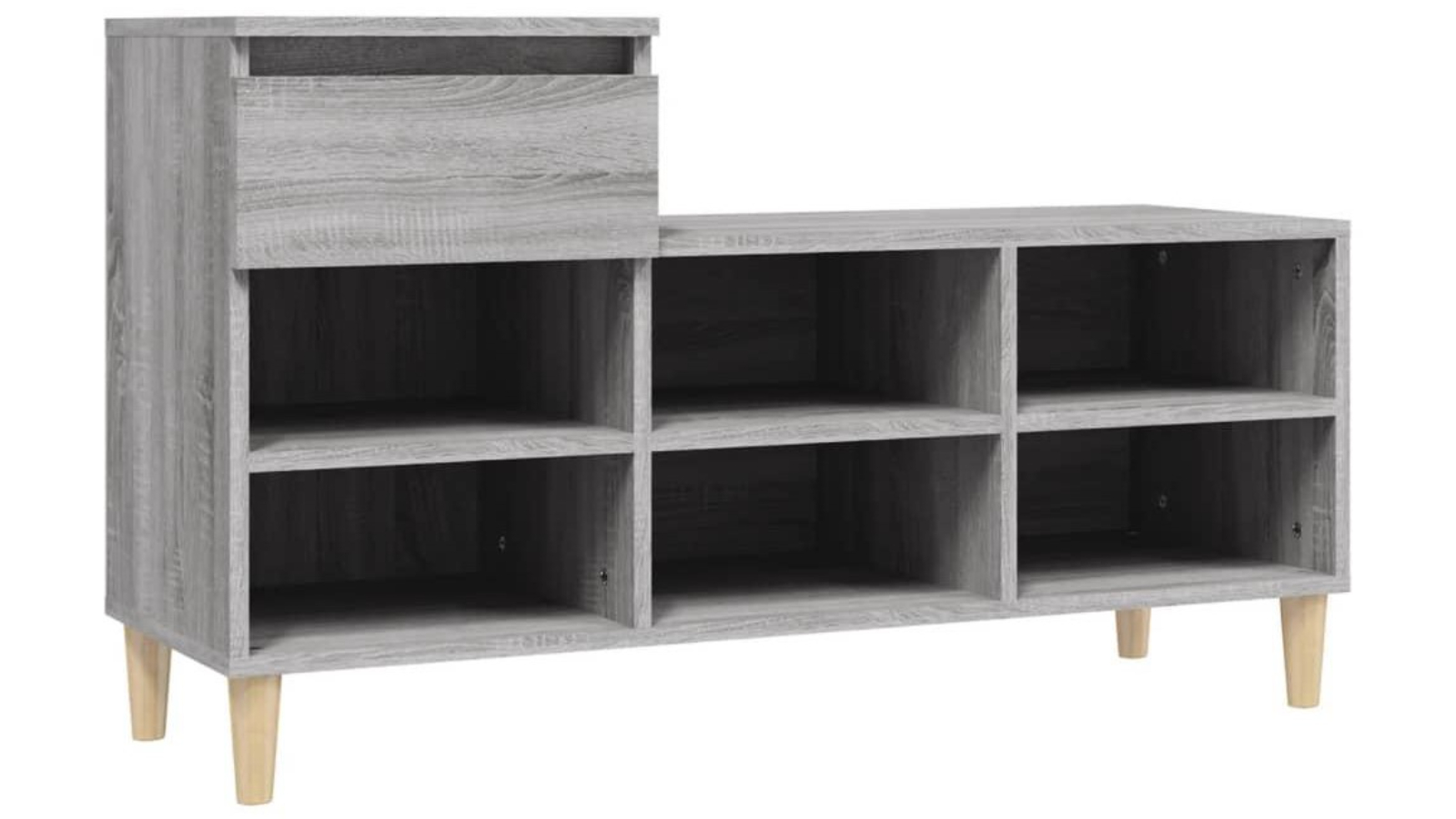 vidaXL 102 x 36 x 60cm Engineered Wood Elegant Shoe Cabinet - Grey Sonoma