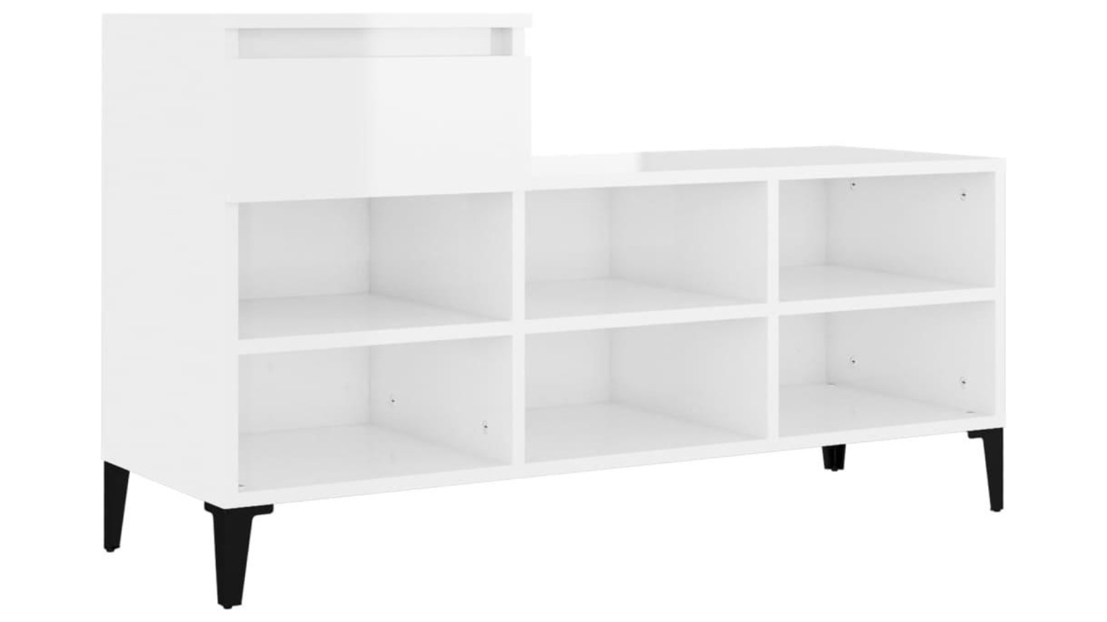 vidaXL 102 x 36 x 60cm Engineered Wood Shoes Cabinet - High Gloss White
