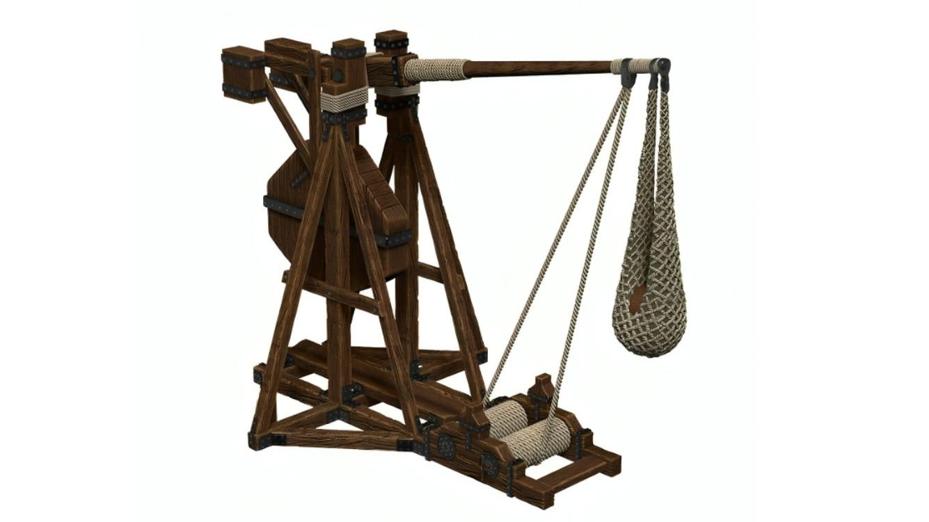 WizKids 4D Settings: War Machines - Prepainted Trebuchet & Engineer Miniature Set - View #6