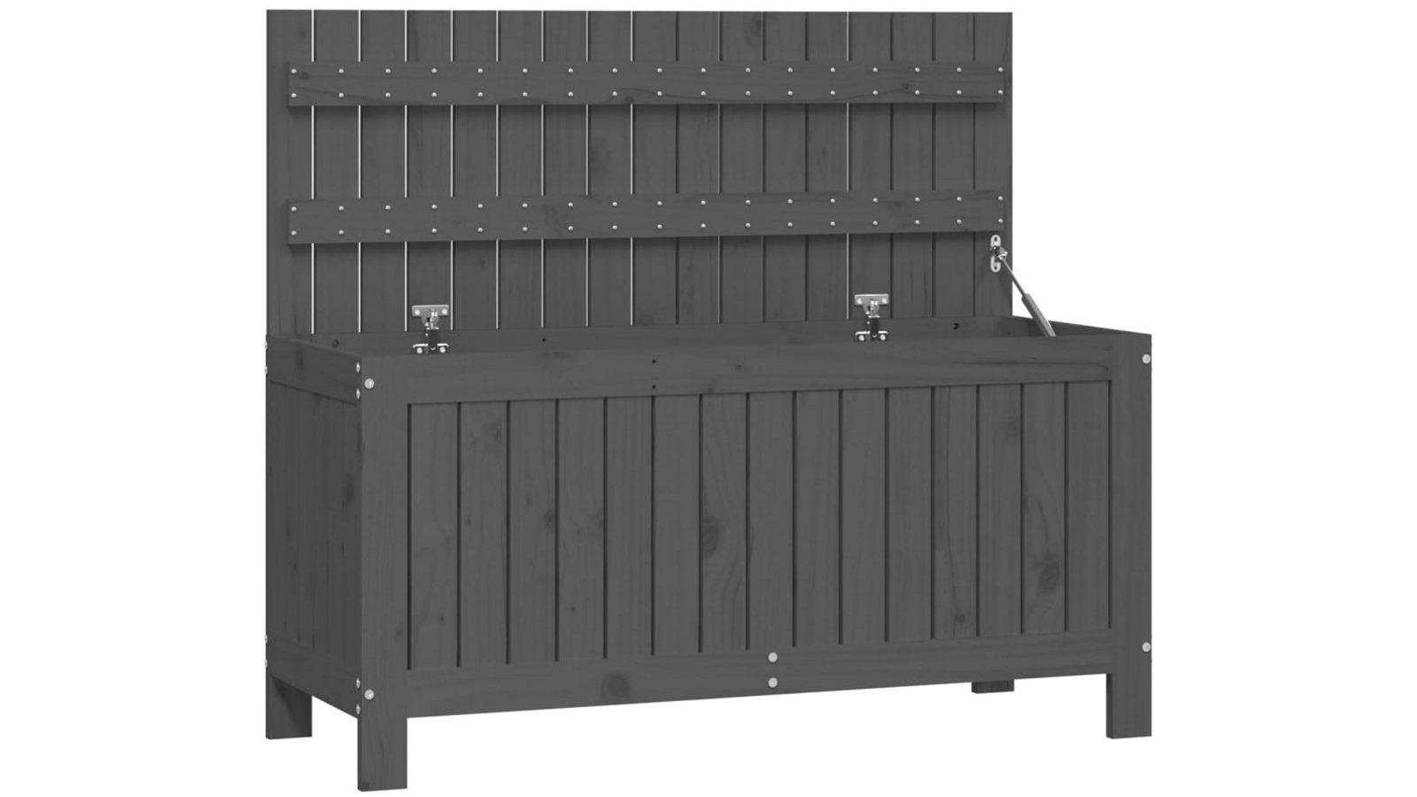 vidaXL 115 x 49 x 60cm Solid Wood Pine Garden Storage Box - Grey