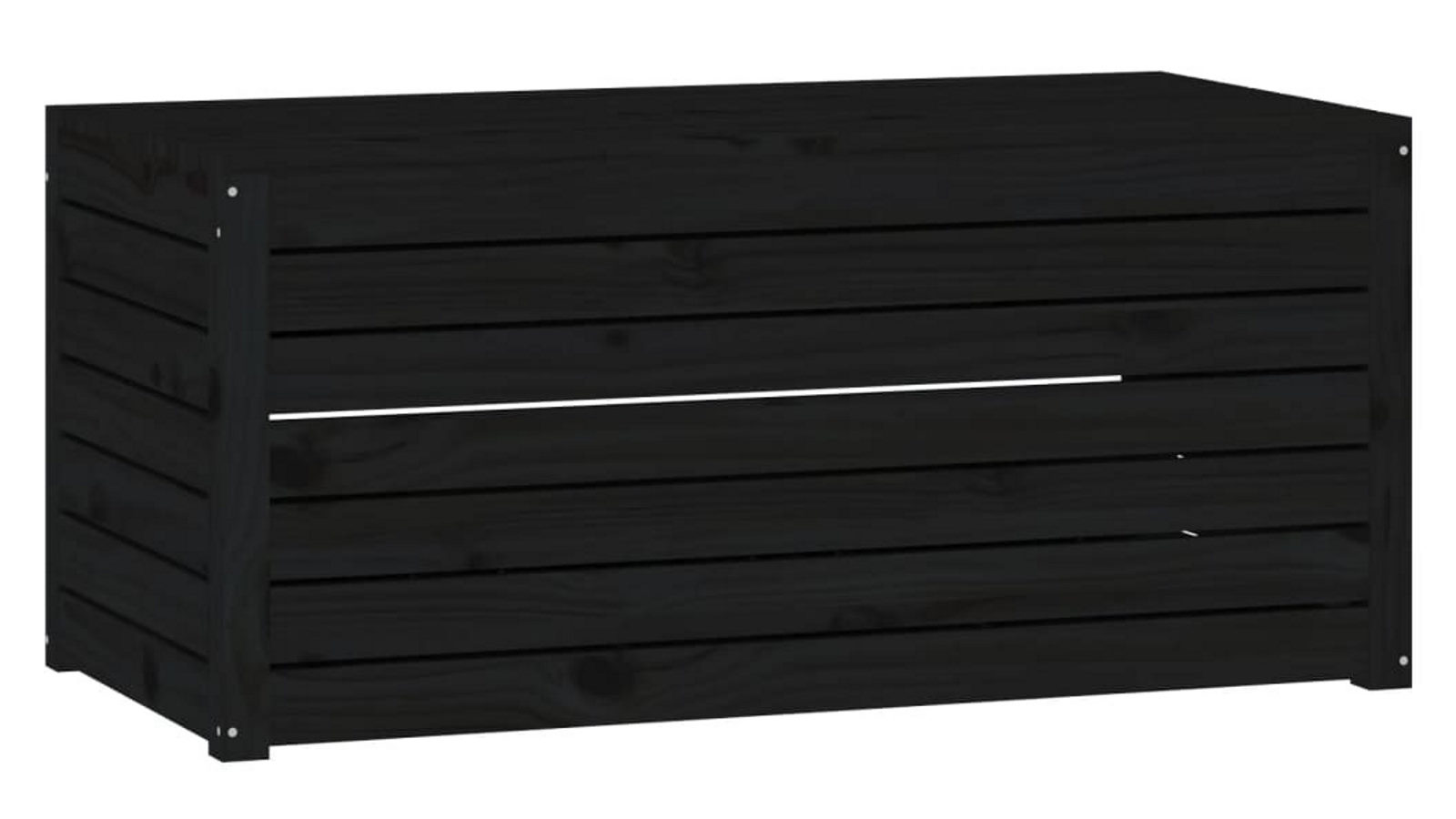vidaXL 101 x 50.5 x 46.5cm Solid Wood Pine Garden Box - Black