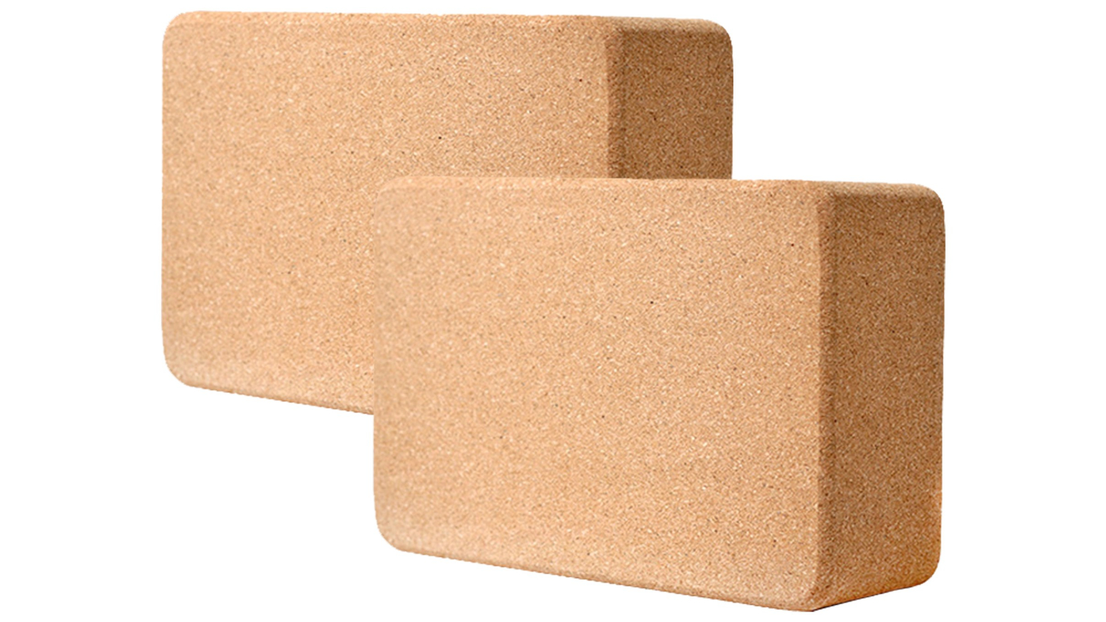 2 x Cork Yoga Block Organic Yoga Prop Accessory Exercise Brick
