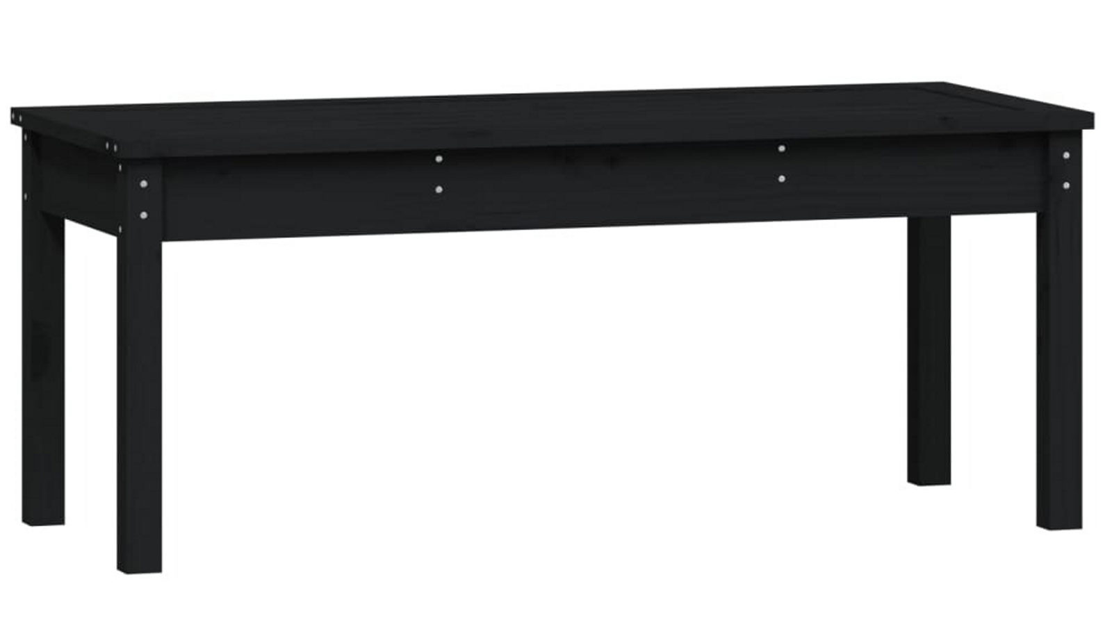 vidaXL 109 x 44 x 45cm Solid Wood Pine Garden Bench - Black