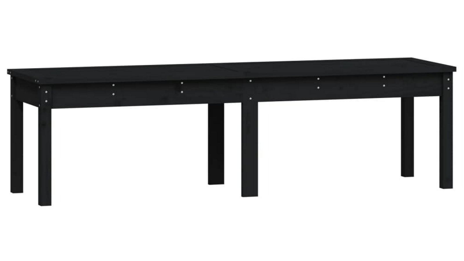 vidaXL 2-Seater 159.5 x 44 x 45cm Solid Wood Pine Garden Bench - Black 