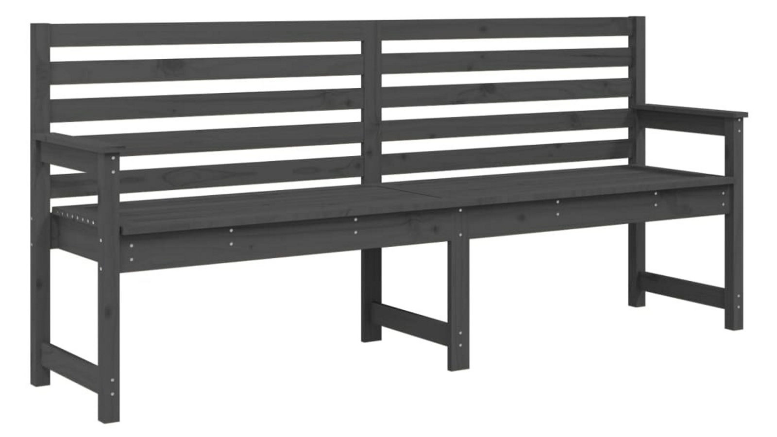 vidaXL 203.5 x 48 x 91.5cm Solid Wood Pine Garden Bench - Grey 