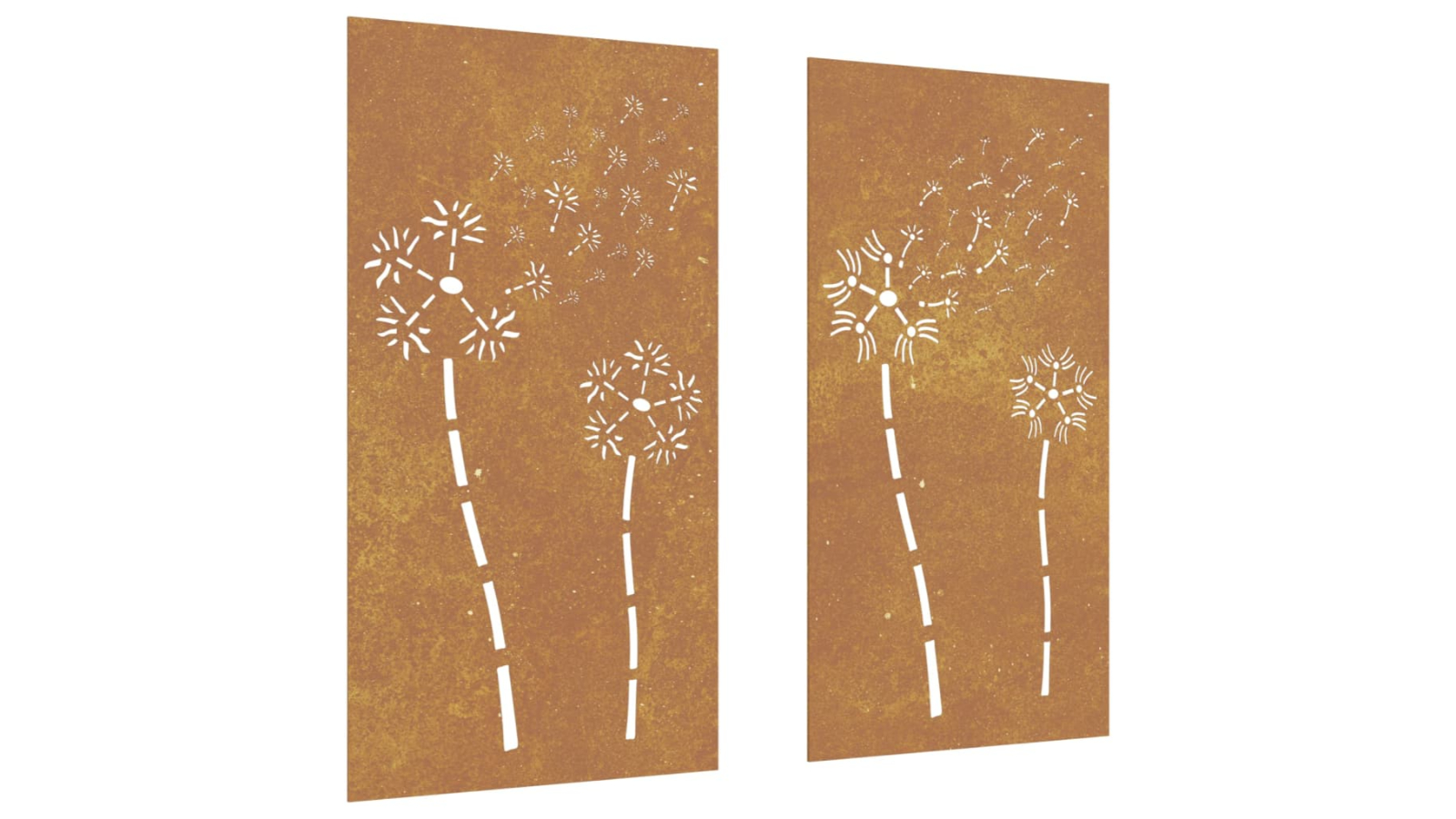 vidaXL 2 Piece Corten Steel Flower Design Garden Wall Decoration - 105 x 55cm