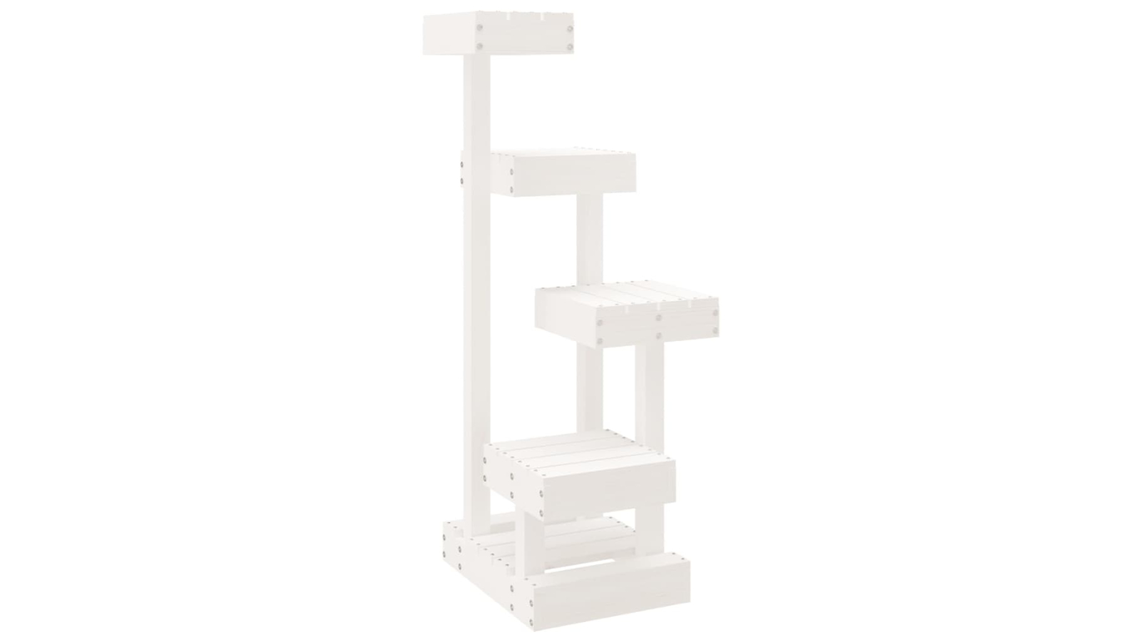 vidaXL Solid Wood Pine 45.5 x 49 x 103cm Cat Tree - White