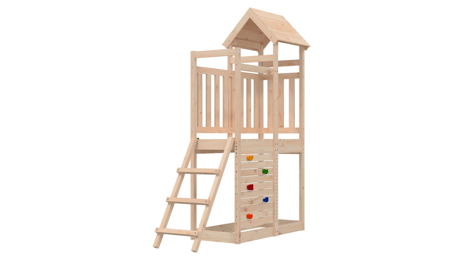 vidaXL Solid Pine Wood Outdoor Playset - 52.5 x 110.5 x 214cm