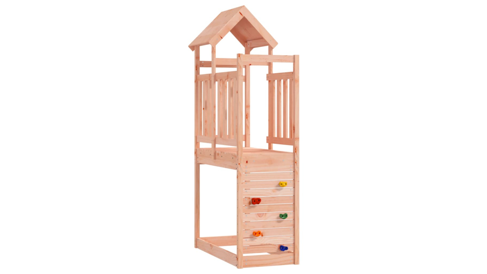 vidaXL Solid Douglas Wood Play Tower with Rockwall - 53 x 110.5 x 214cm