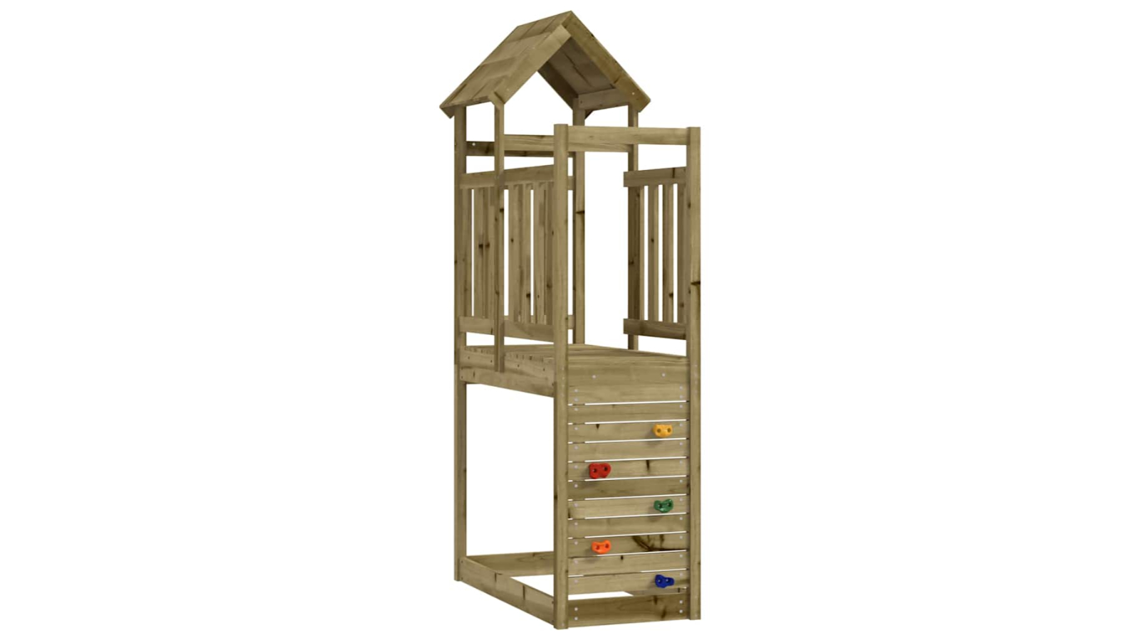 vidaXL Impregnated Pine Wood Play Tower with Rockwall