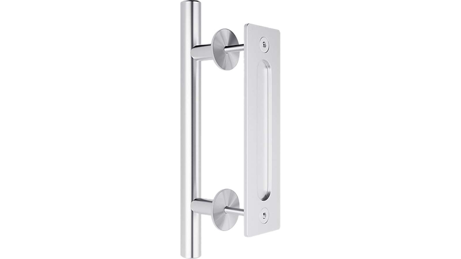 Yahpetes Sliding Barn Door Handles 12 Inch Heavy Duty Steel Gate Pull Handle Black Flush Square Base Handle Pull For Gate, Garage, Sheds (Round Tube Handle, 1 Pcs