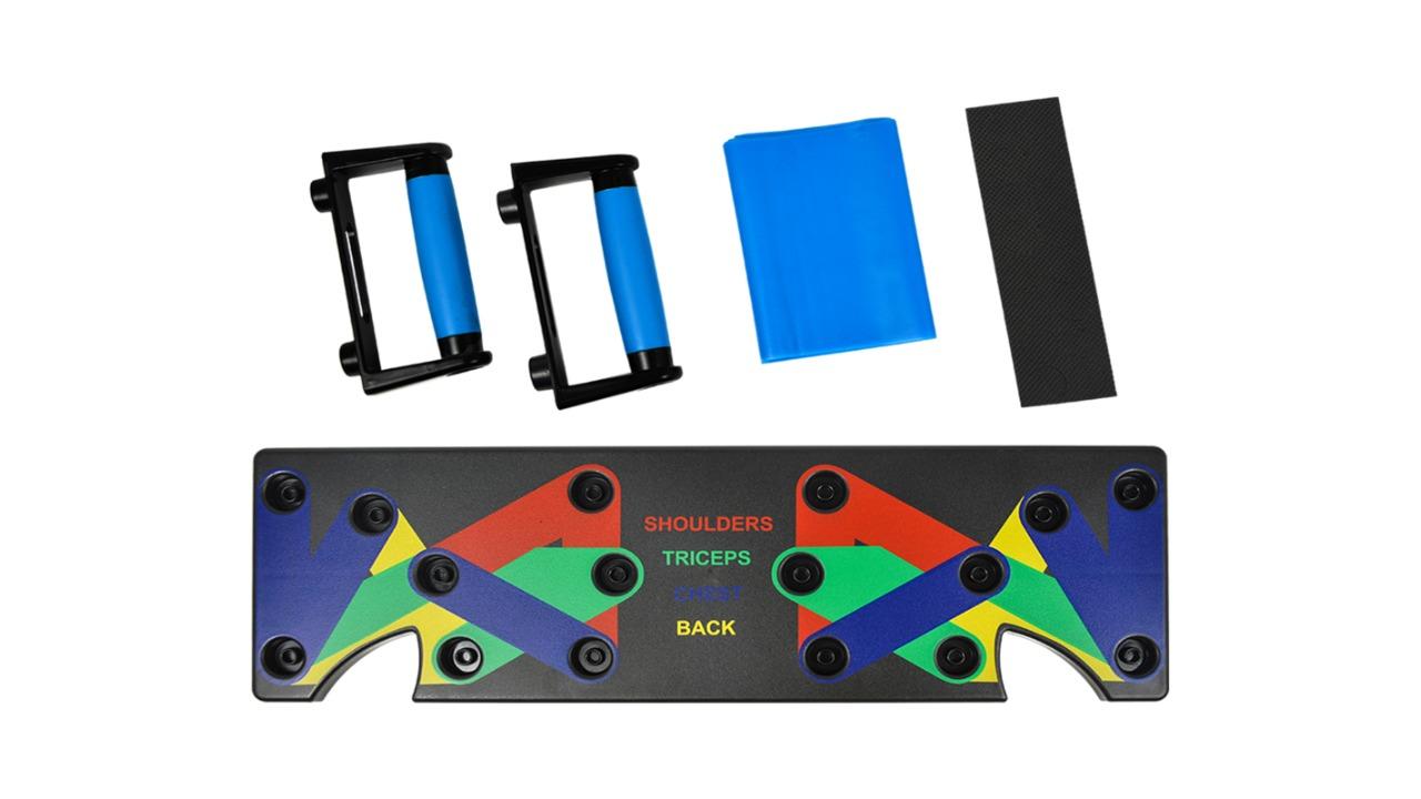 Serrano 9 in 1 Push Up Board Yoga Bands Fitness Workout Train Gym Exercise Pushup Stand