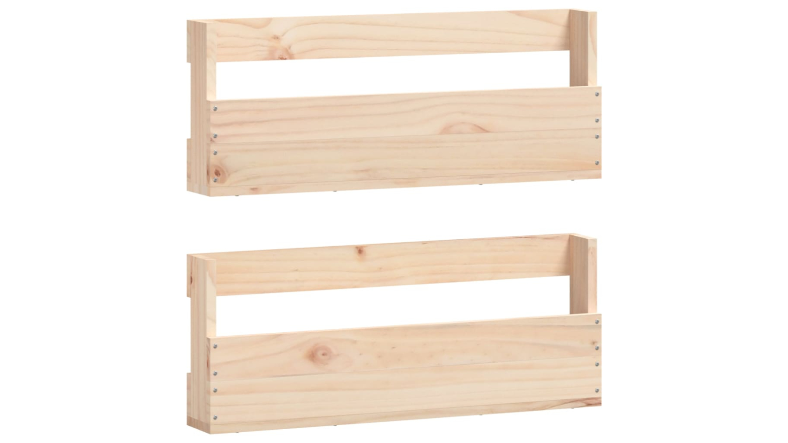 vidaXL 2 Piece Solid Pine Wood Wall Mounted Shoe Rack - 59 x 9 x 23cm