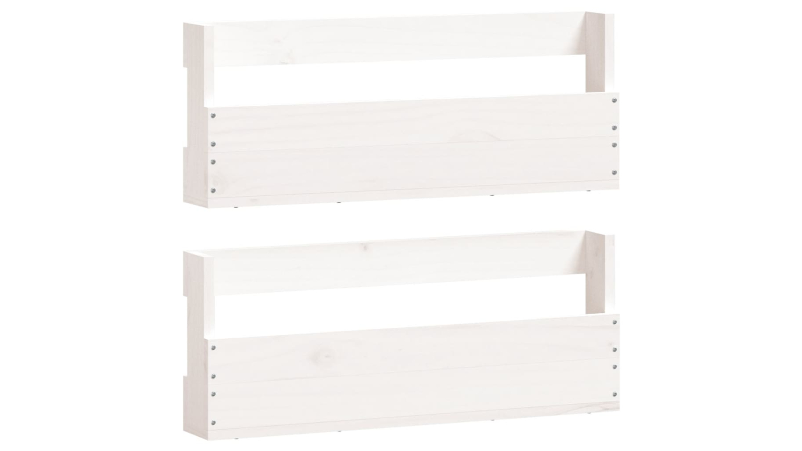 vidaXL 2 Piece White Solid Pine Wood Wall Mounted Shoe Rack - 59 x 9 x 2cm