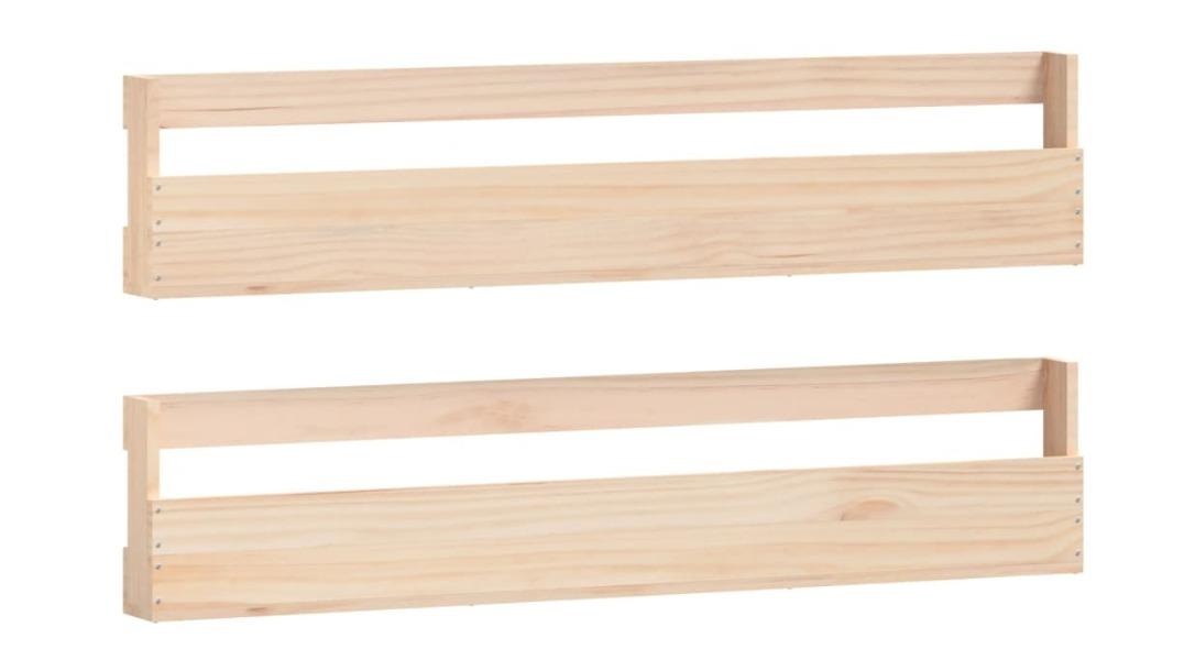 vidaXL 2 Piece Solid Pine Wood Wall Mounted Shoe Rack - 110 x 9 x 23cm