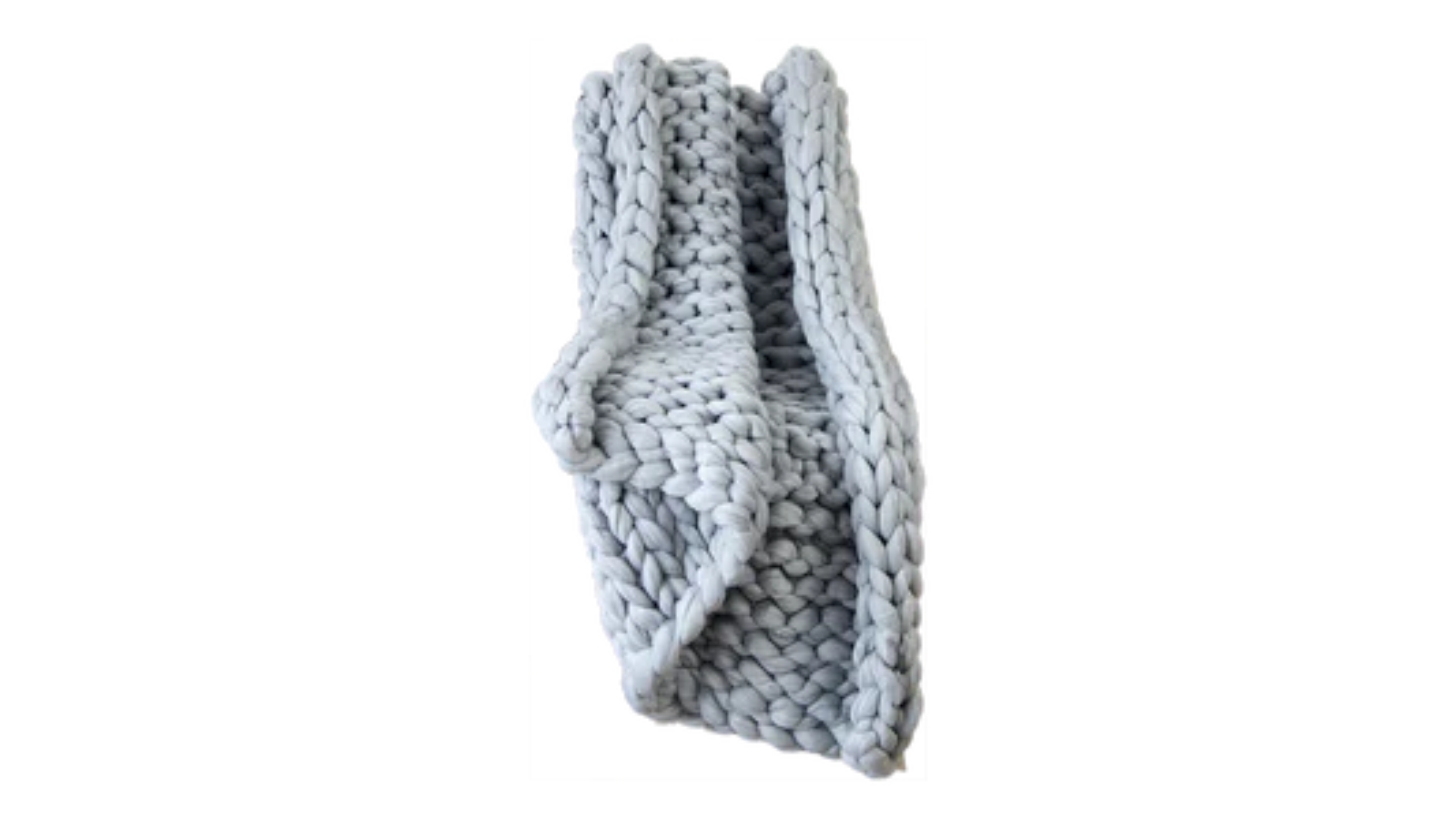 Serrano Knitted Grey Acrylic Yarn Blanket