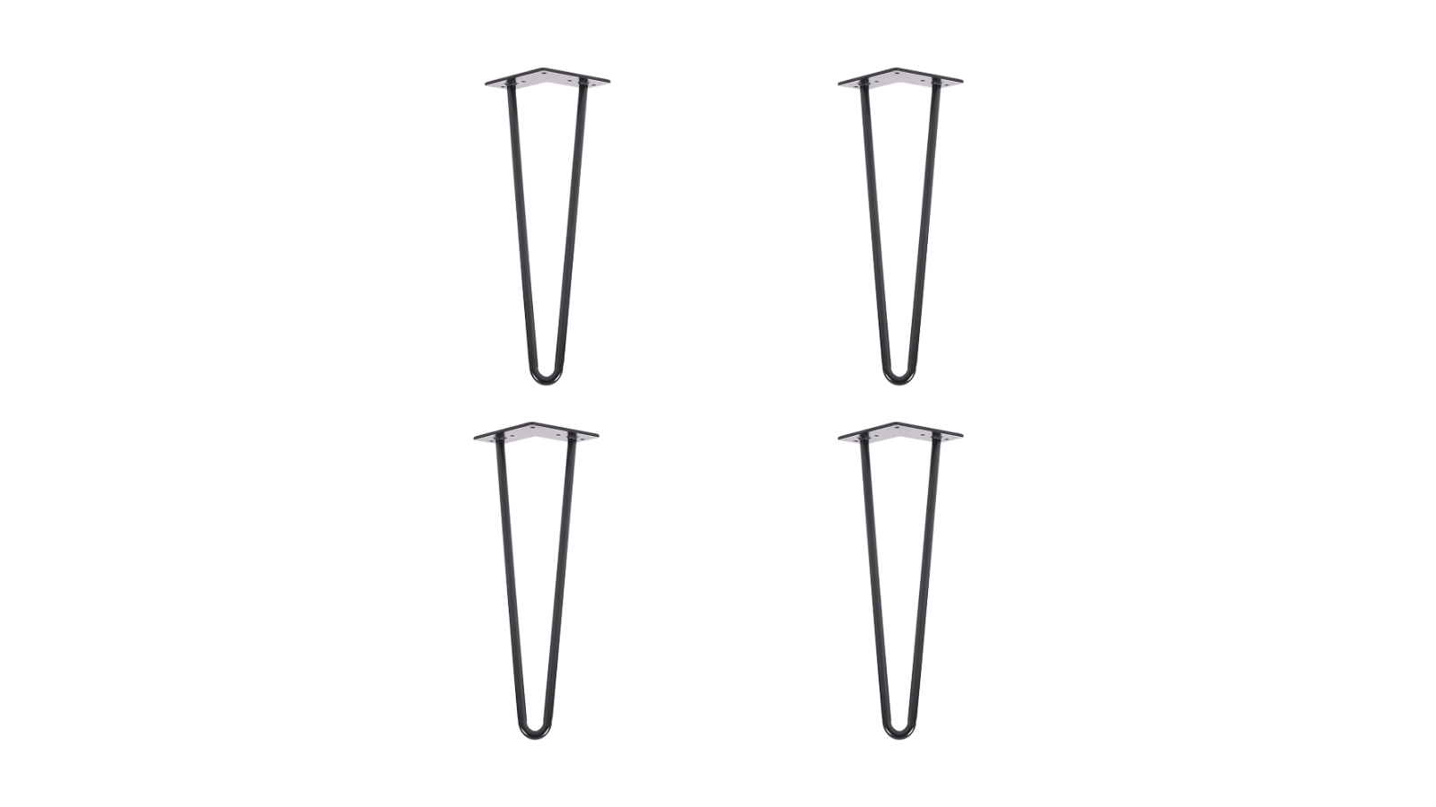 Serrano Set of 4 Industrial Steel Bench Retro Hairpin Table Legs - Black
