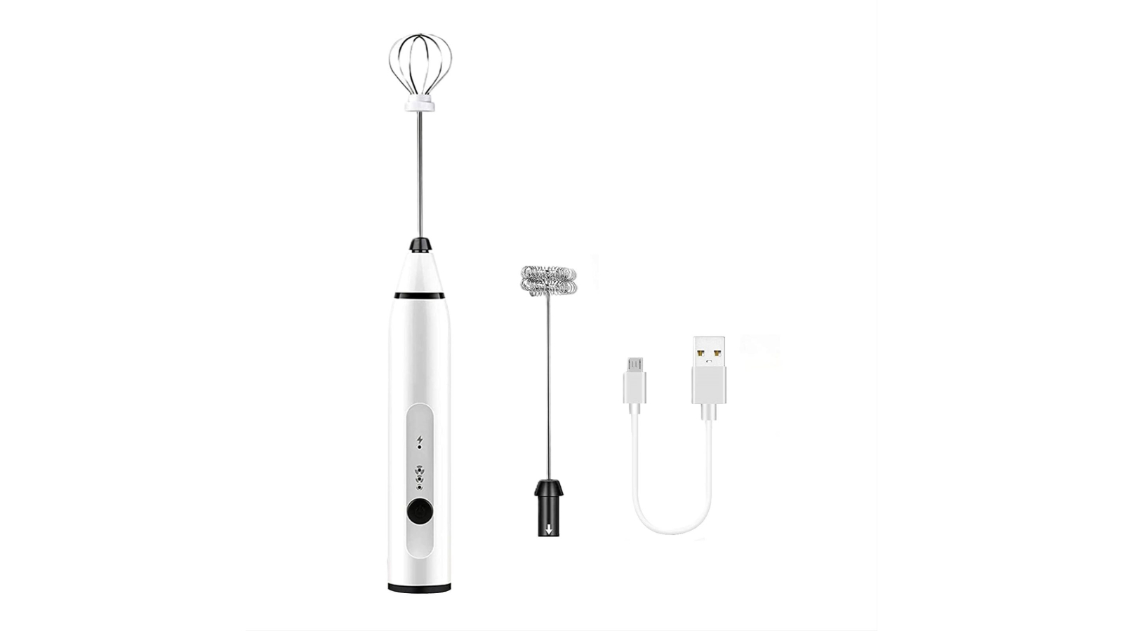 Vikus Rechargeable Electric Milk Frother Handheld - Silver 