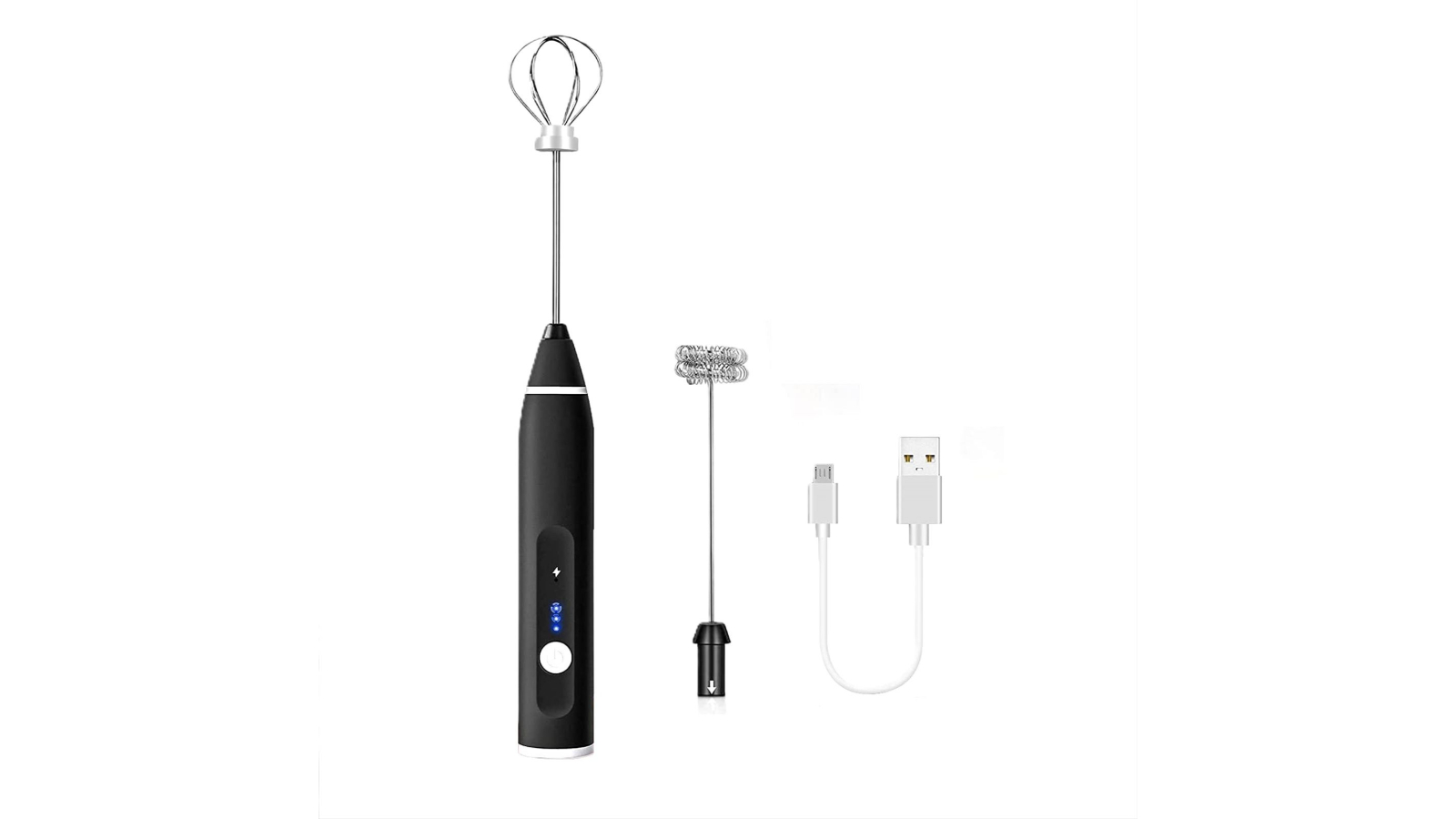 Vikus Rechargeable Electric Milk Frother Handheld - Black