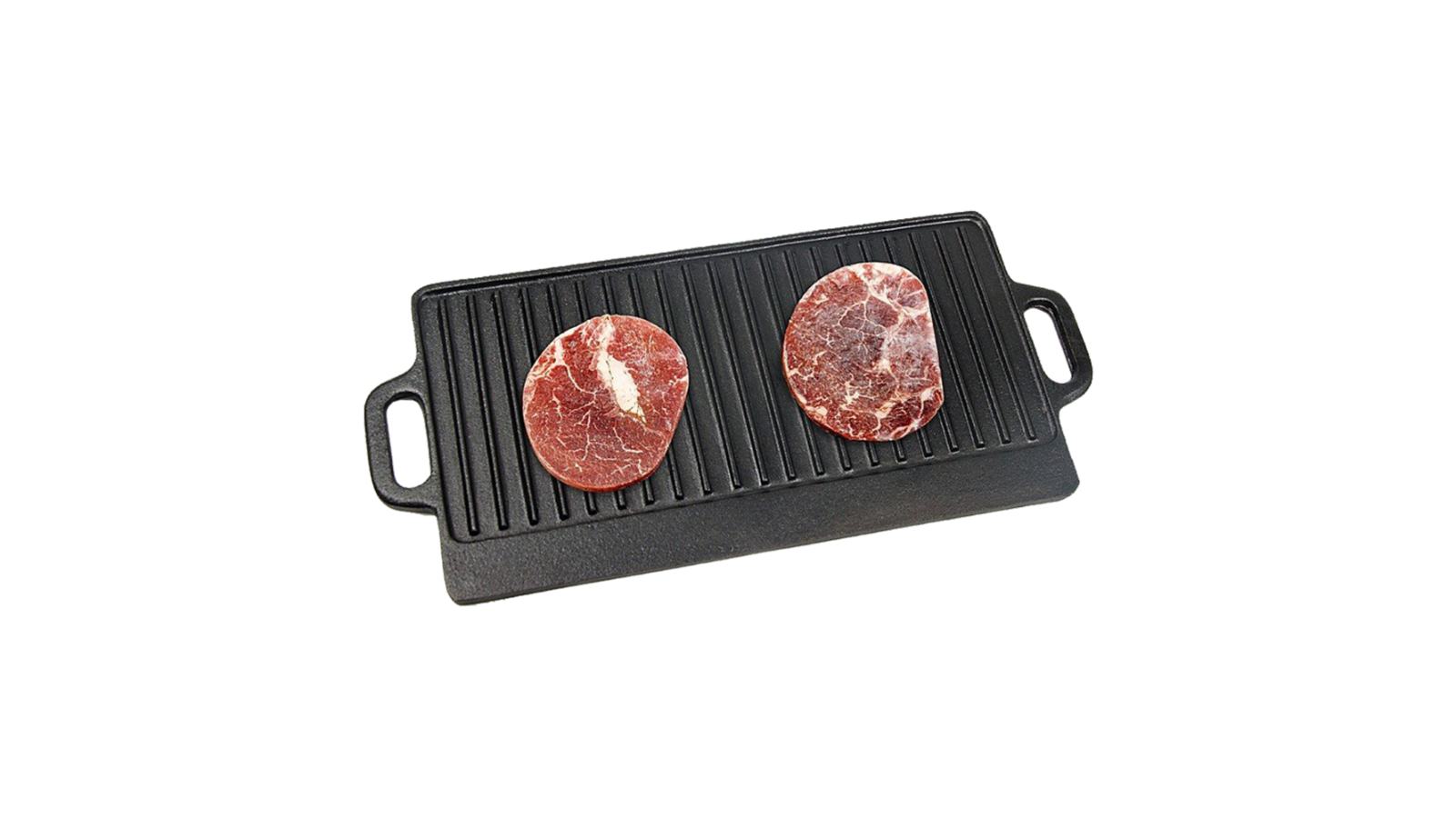 Serrano Cast Iron Reversible Griddle Plate BBQ Hob Cooking Grill Pan - 46 x 22cm