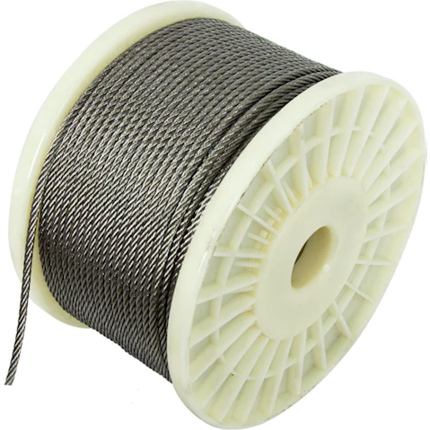 Serrano 50m 316 Stainless Steel Wire Rope Cable - 7 x 19 0.4cm
