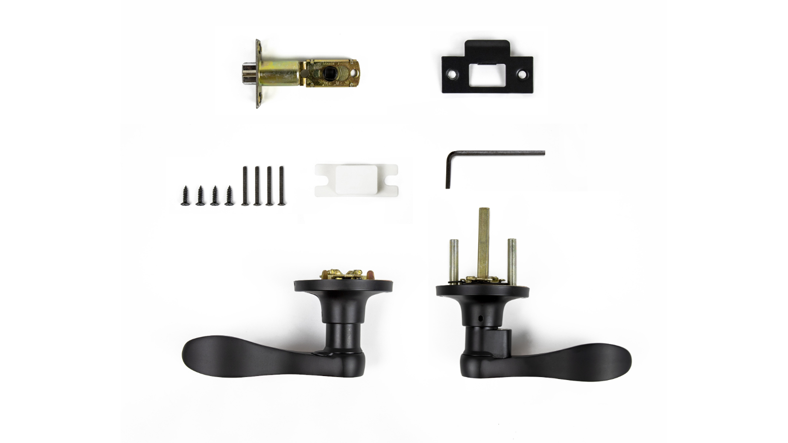 Serrano Black Lever Privacy Function Door Handle Set