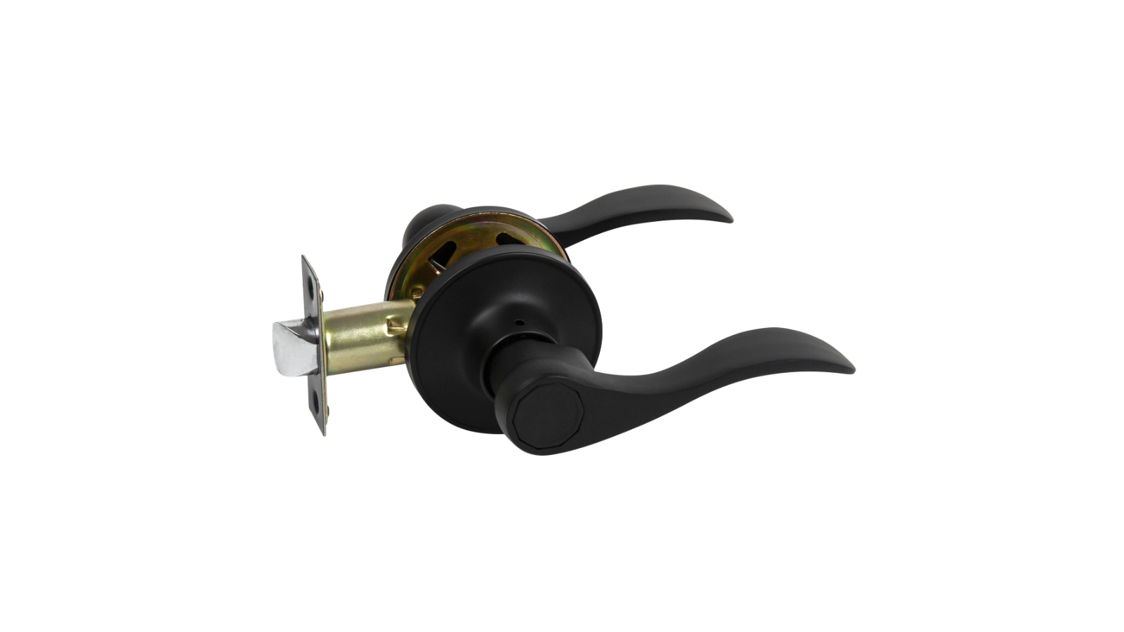 Serrano Black Lever Passage Function Door Handle Set