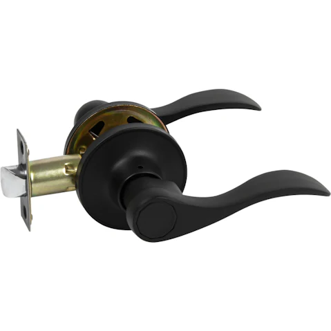 Serrano Black Lever Passage Function Door Handle Set
