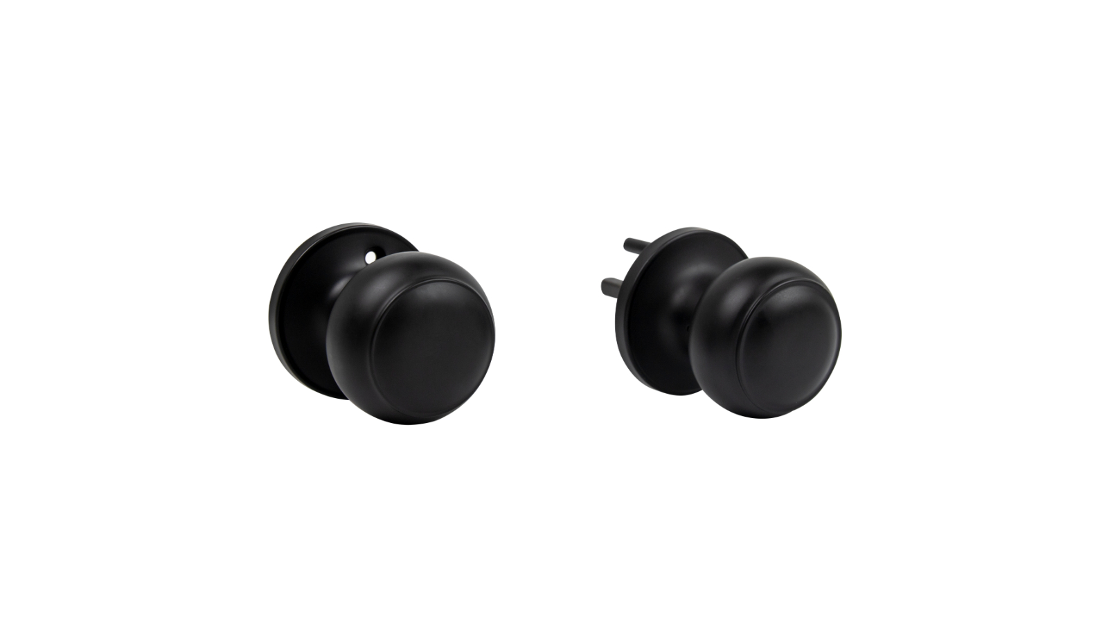 Serrano Black Passage Function Round Door Handle Set