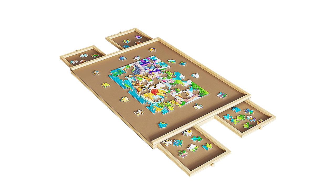 Serrano Wooden Jigsaw Puzzle Table Board Storage Tray for Adult Kid