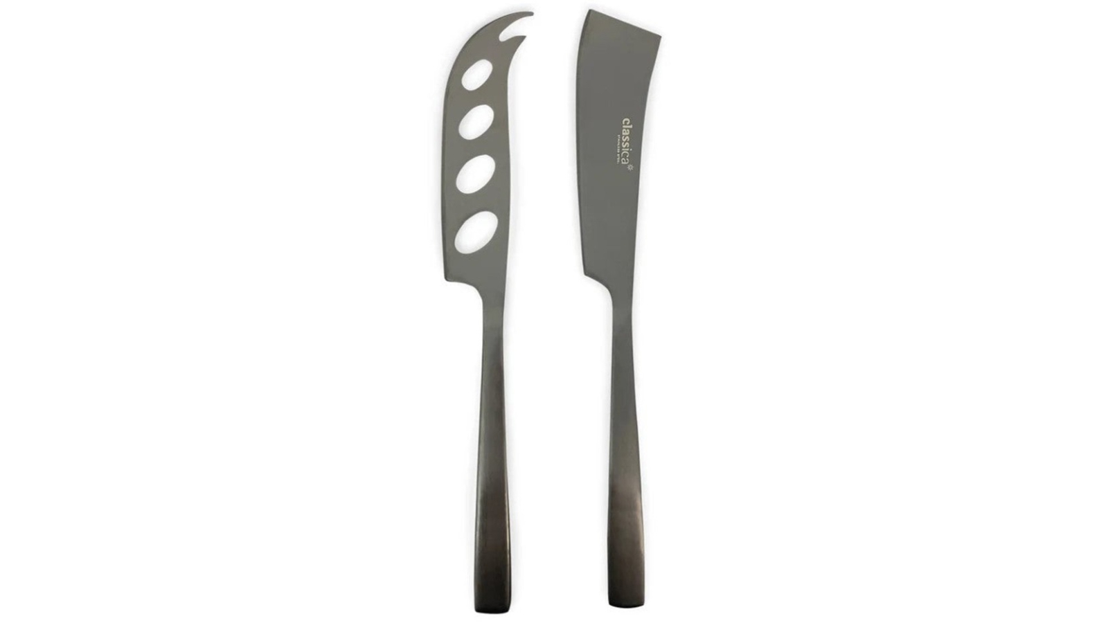 St. Clare 2 Piece Matte Black Stainless Steel Classica Nordic Cheese Knife Set