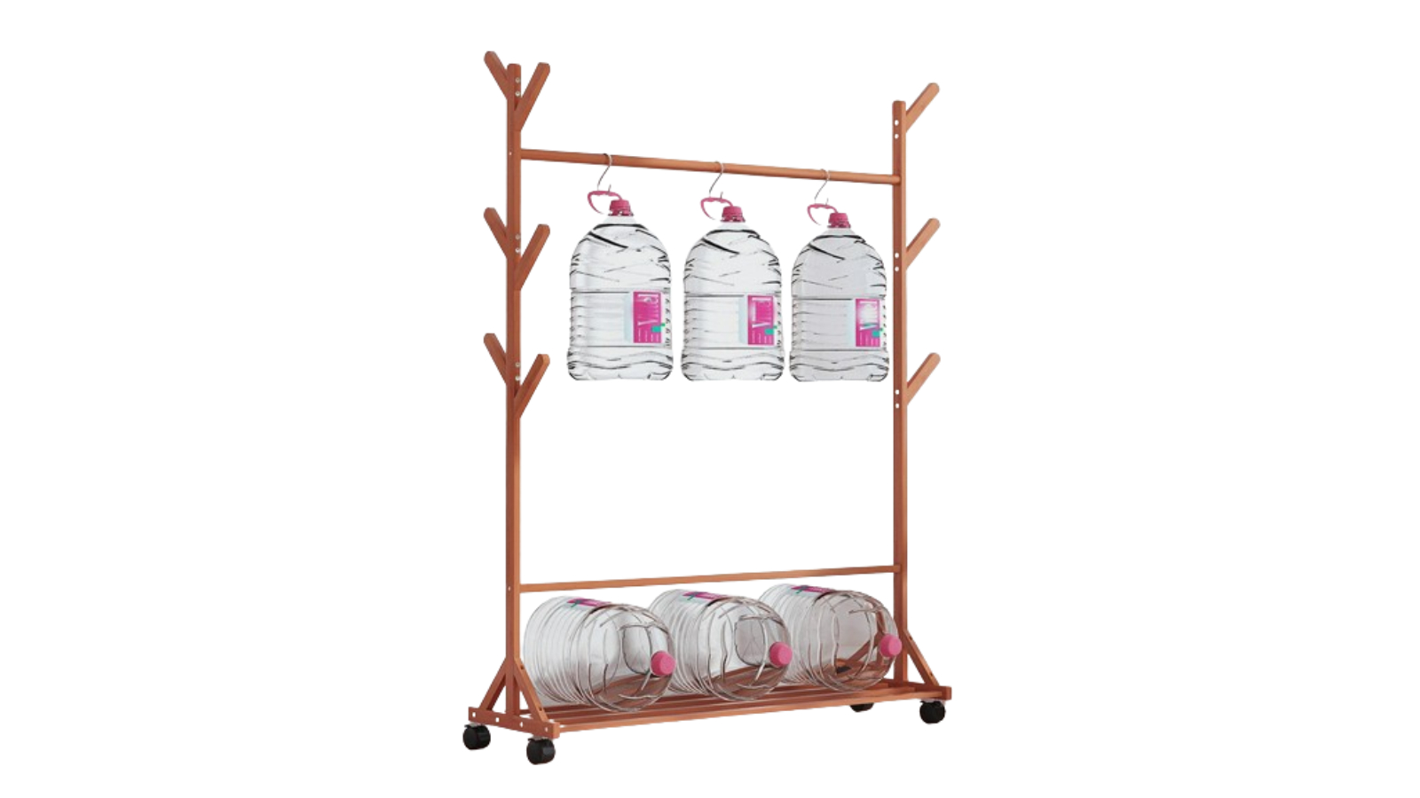 Serrano Portable Clothes Rack Coat Garment Stand Bamboo Rail Hanger Airer Closet - Bamboo